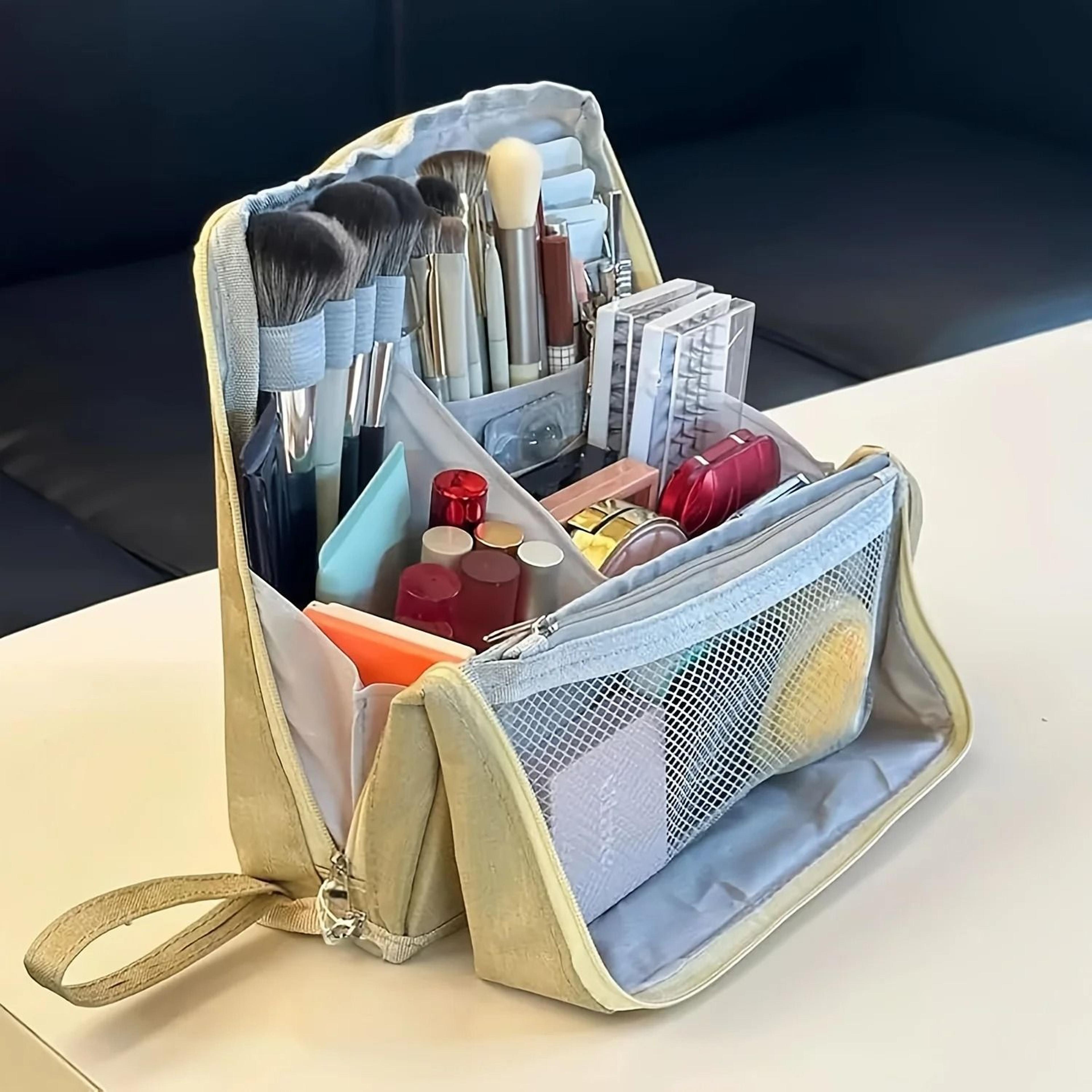 Standing Makeup Bag Large Capacity Cosmetic Organizer With Compartments 6