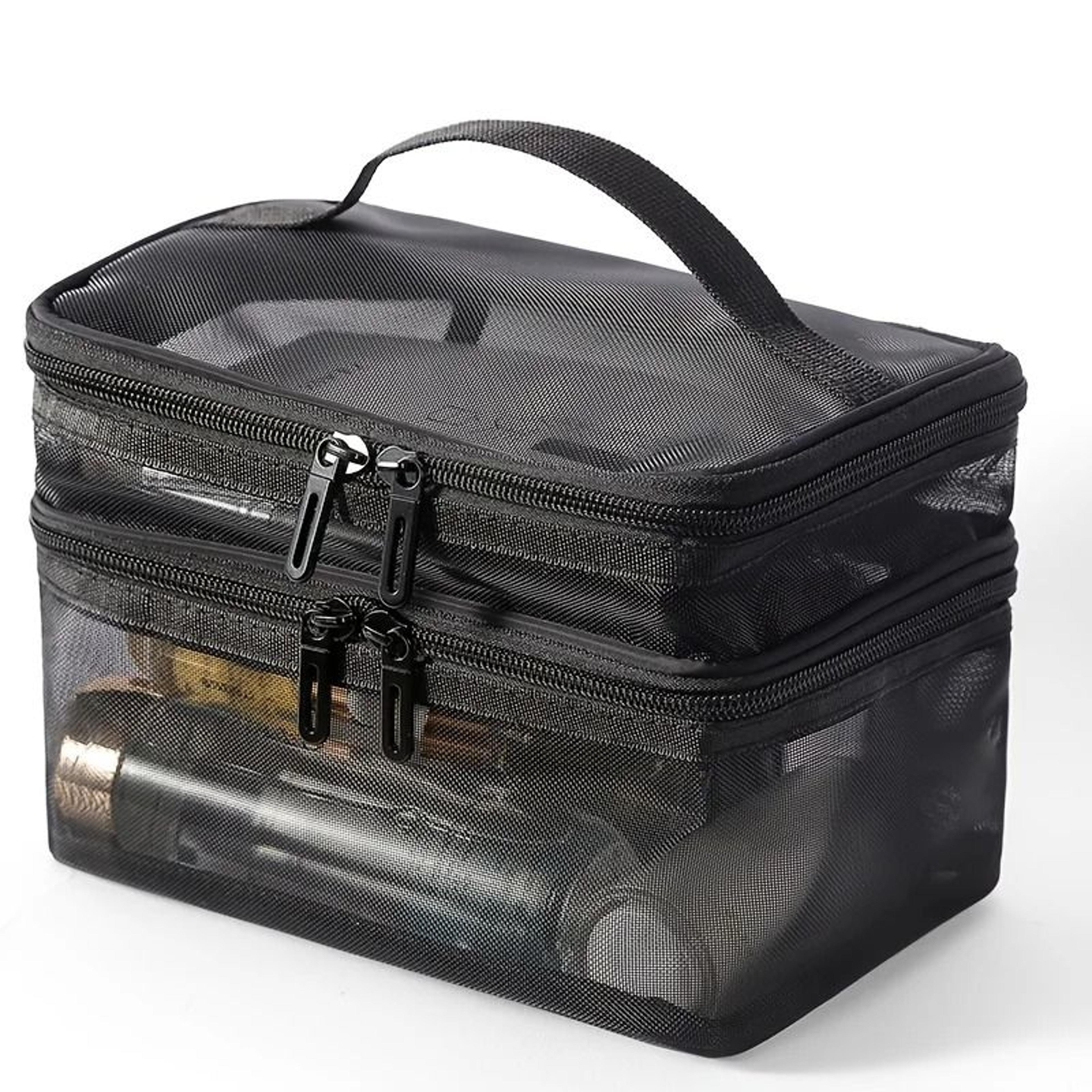 Double Layer Makeup Bag Large Capacity Travel Cosmetic Organizer 1