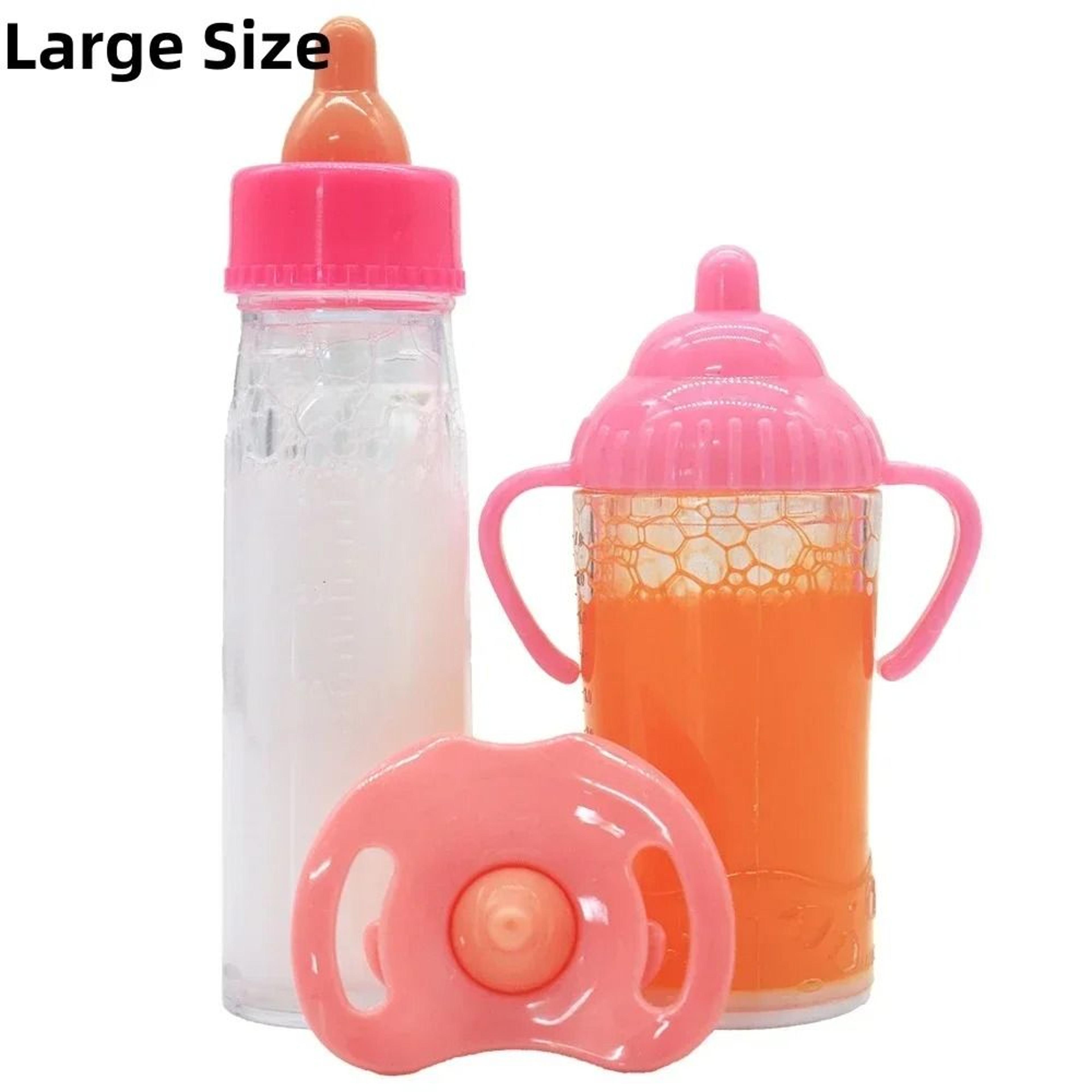 Small Baby Doll Feeding Bottle And Pacifier Set With Milk And Juice Bottles For Pretend Play 7