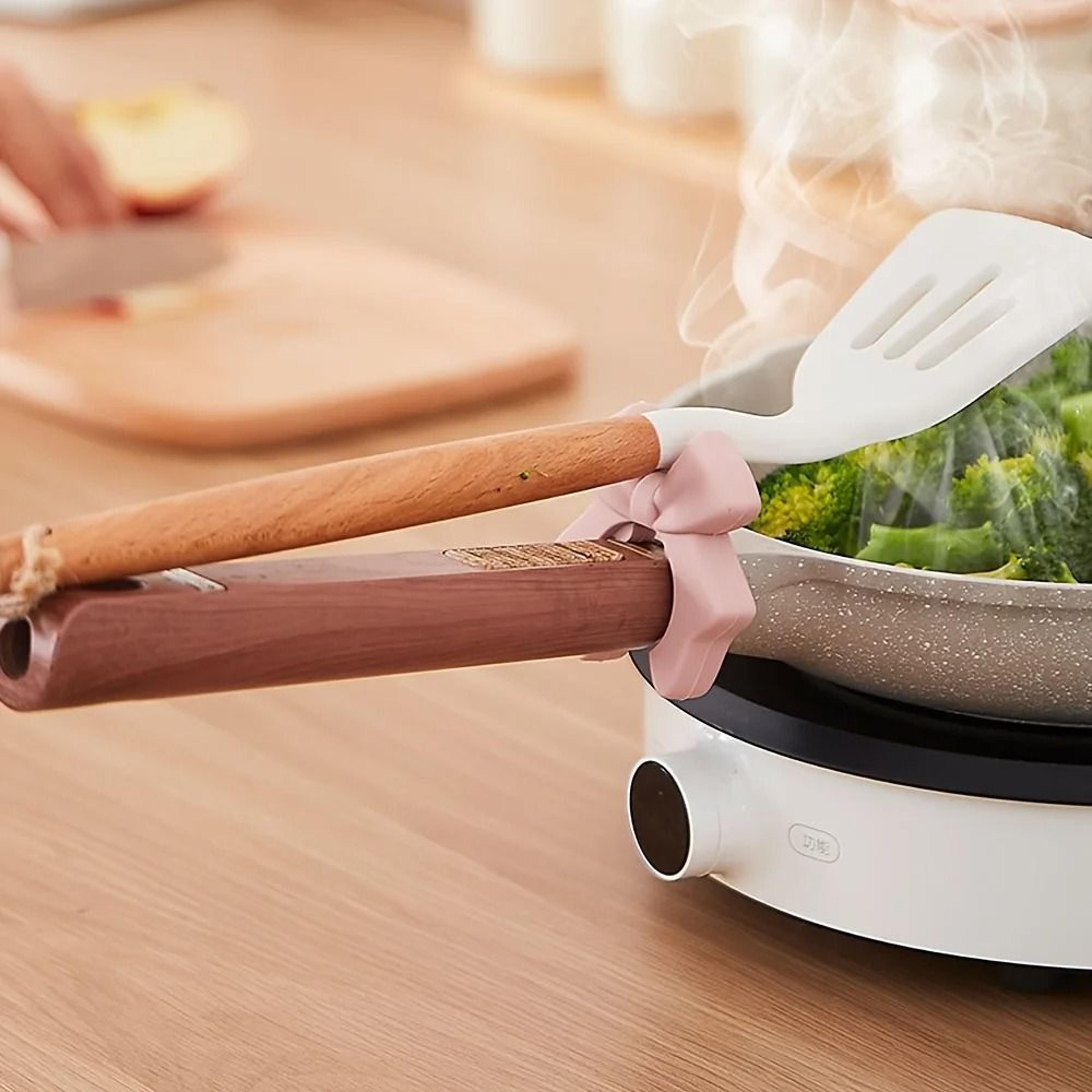 Silicone Spatula Holder With Bow Design Kitchen Spoon Holder For Stove 3