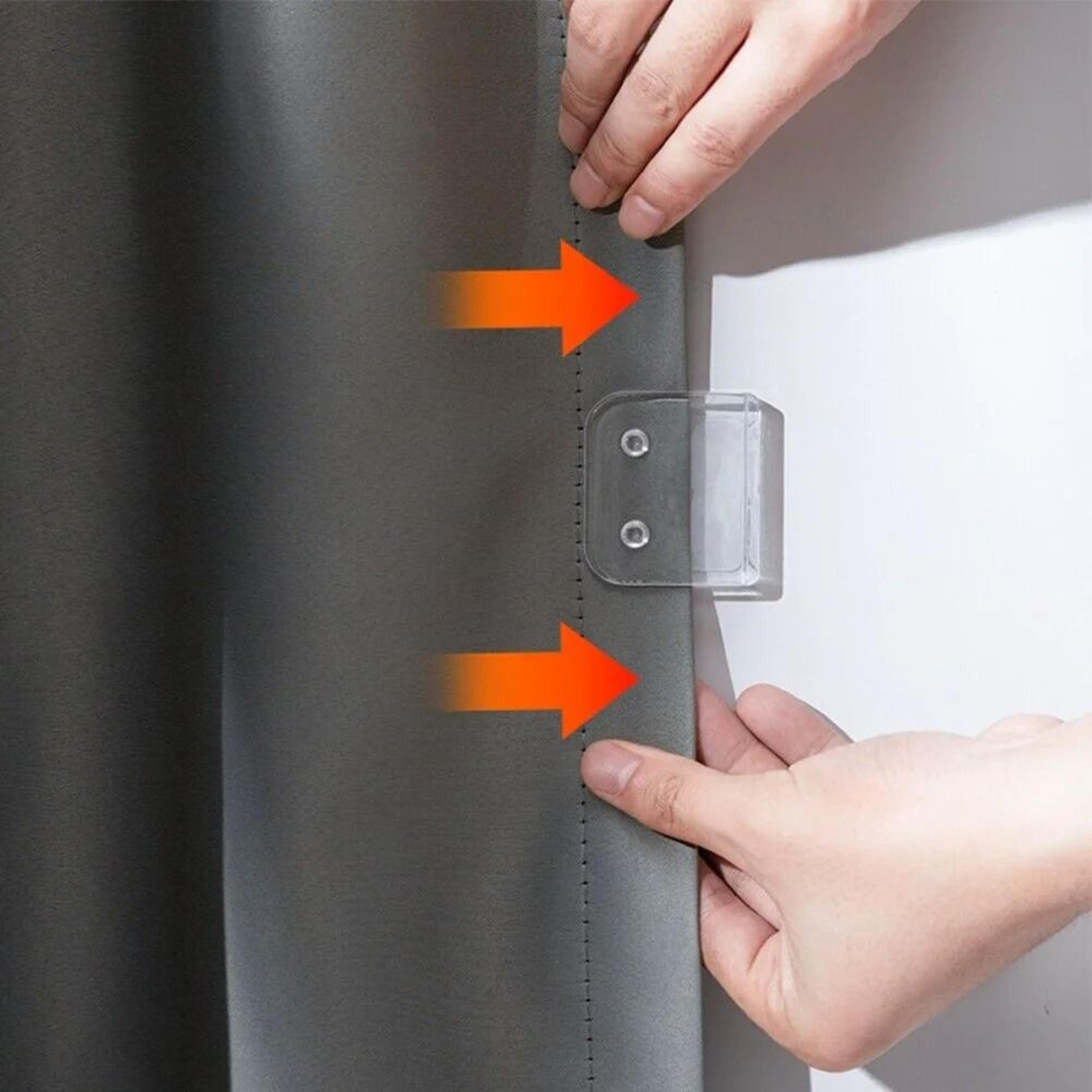 4 PCS Windproof Shower Curtain Clips Self Adhesive Bathroom Curtain Holders 5