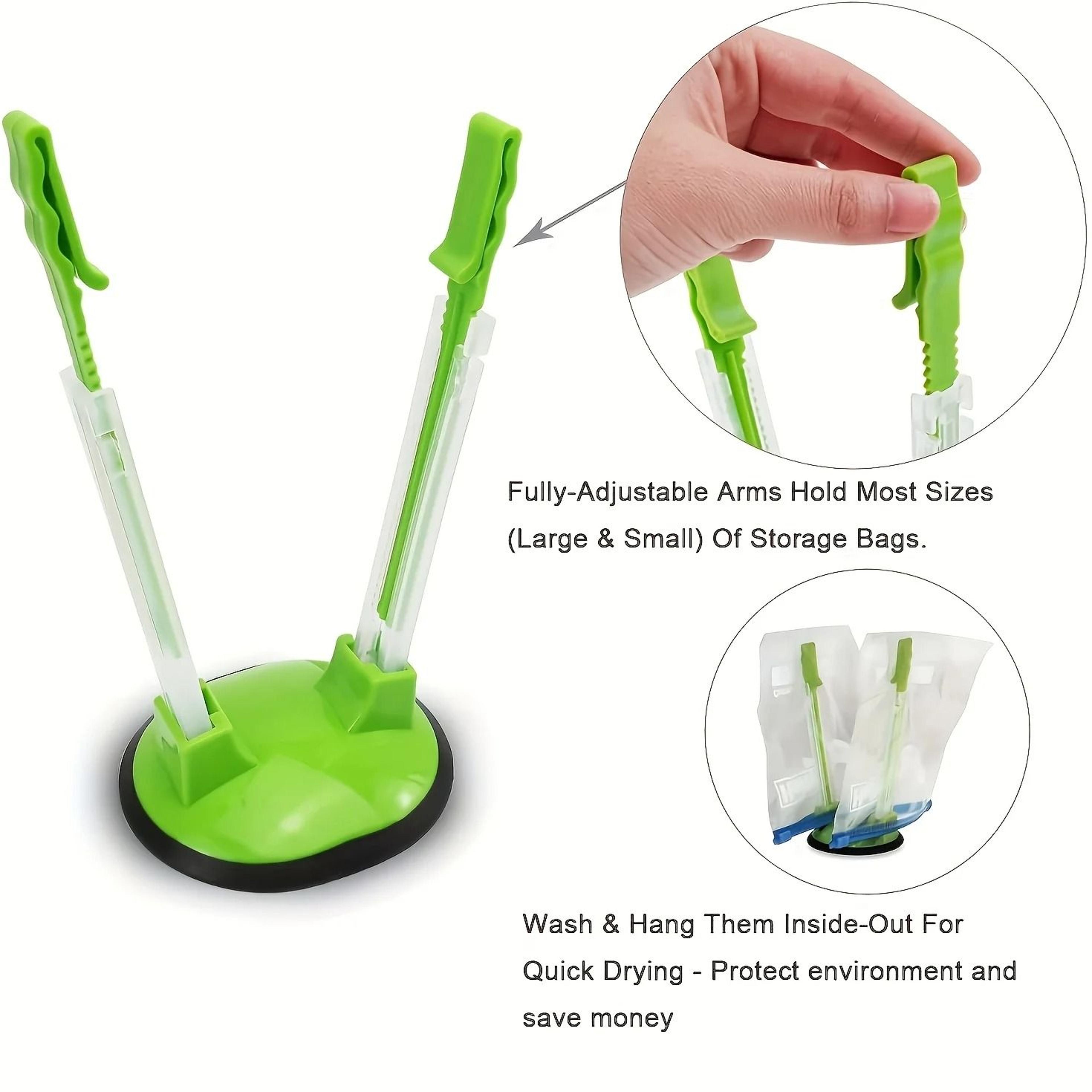 Adjustable Food Bag Holder Countertop Vertical Kitchen Bag Rack 2