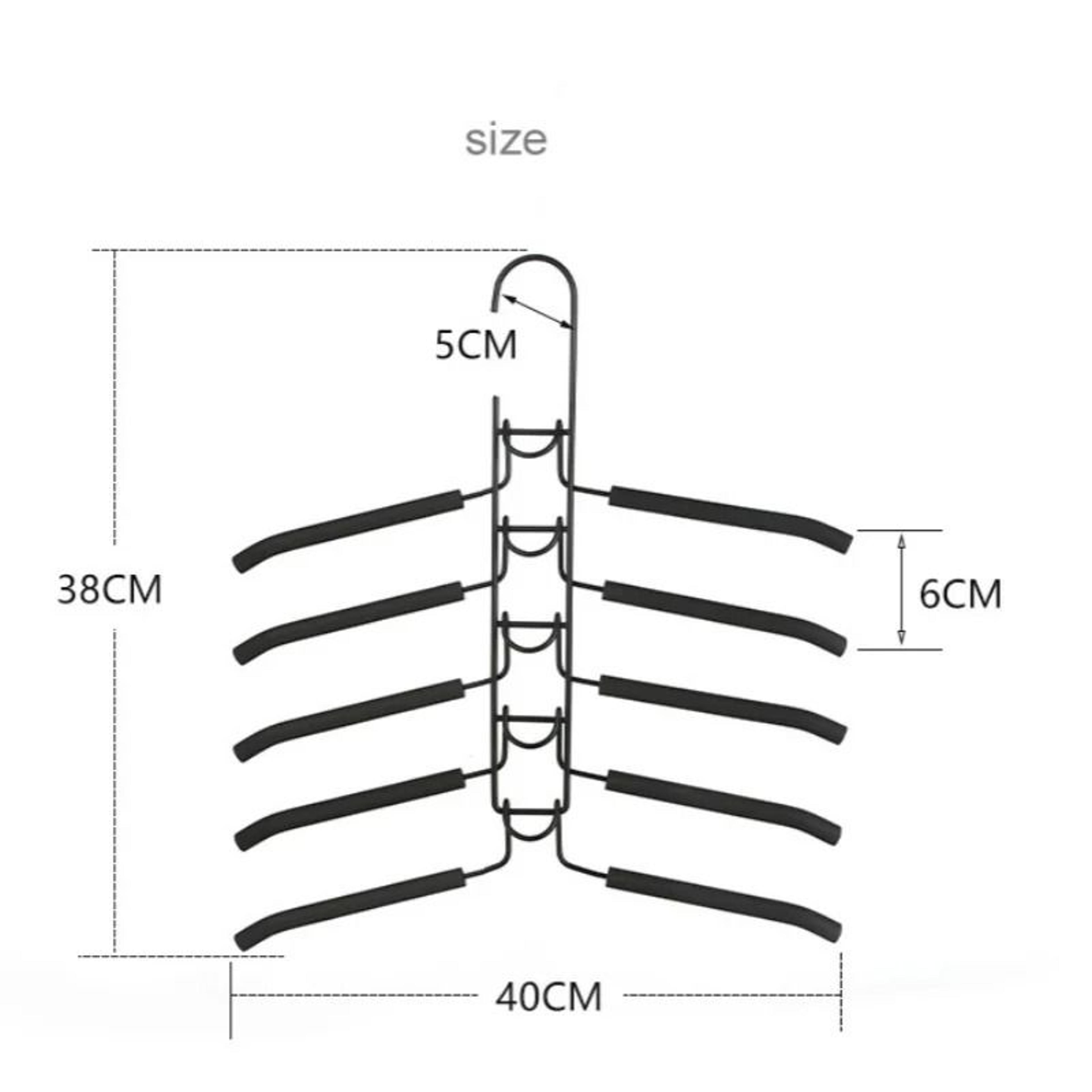 5 Layer Space Saving Clothes Hanger Detachable Multi Tier Closet Organizer 2