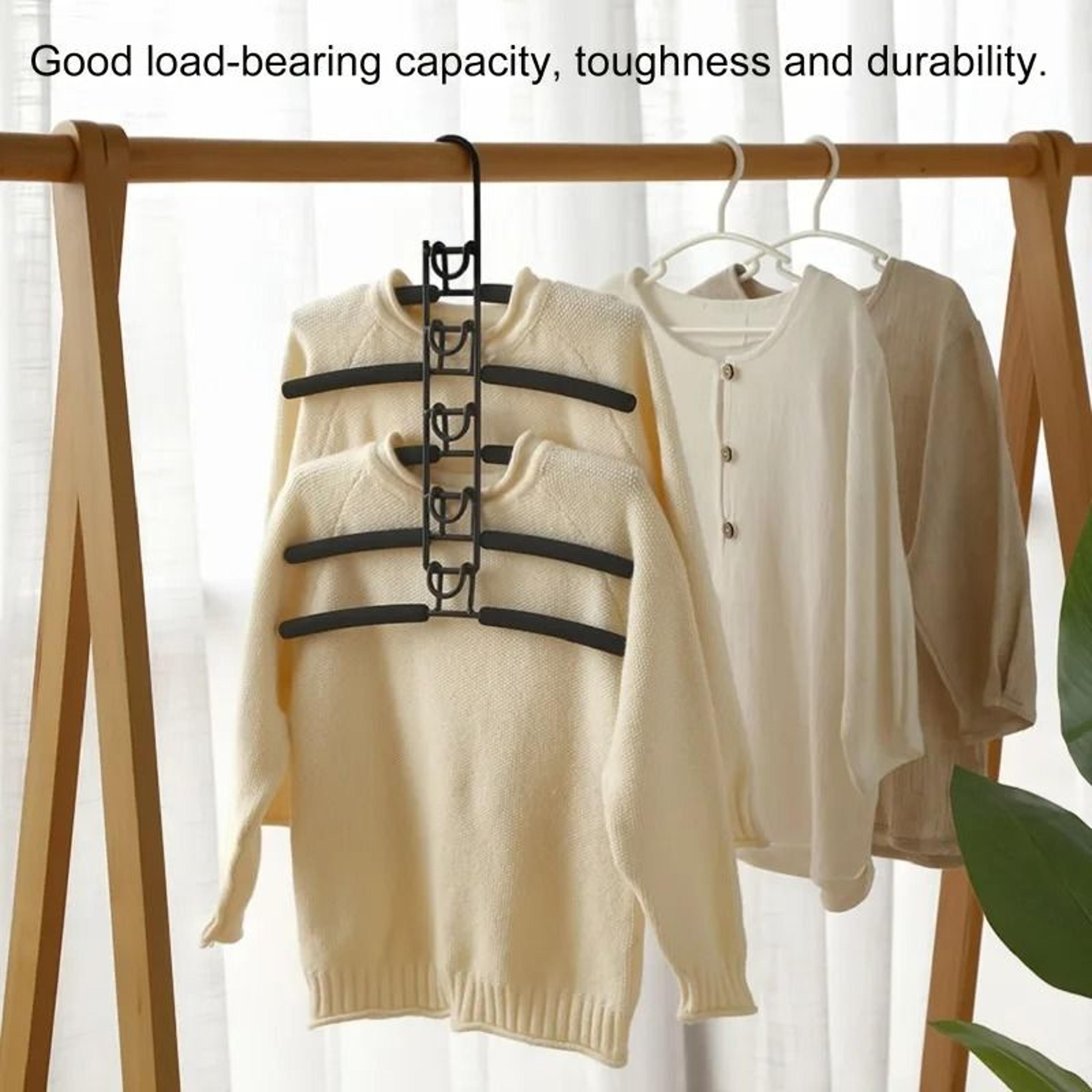 5 Layer Space Saving Clothes Hanger Detachable Multi Tier Closet Organizer 4