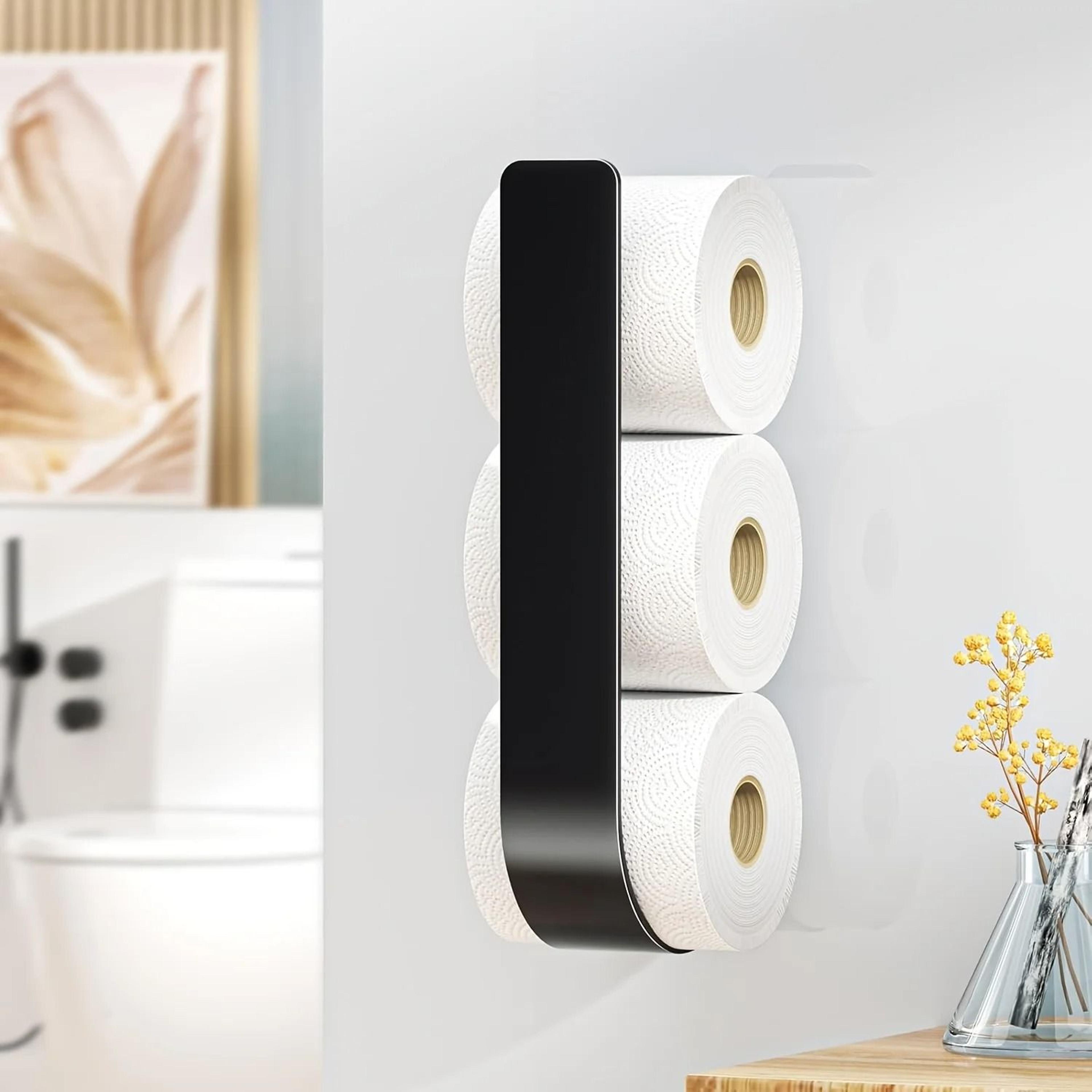 3 in 1 wall mounted toilet paper holder with towel rack and hooks black metal bathroom organizer