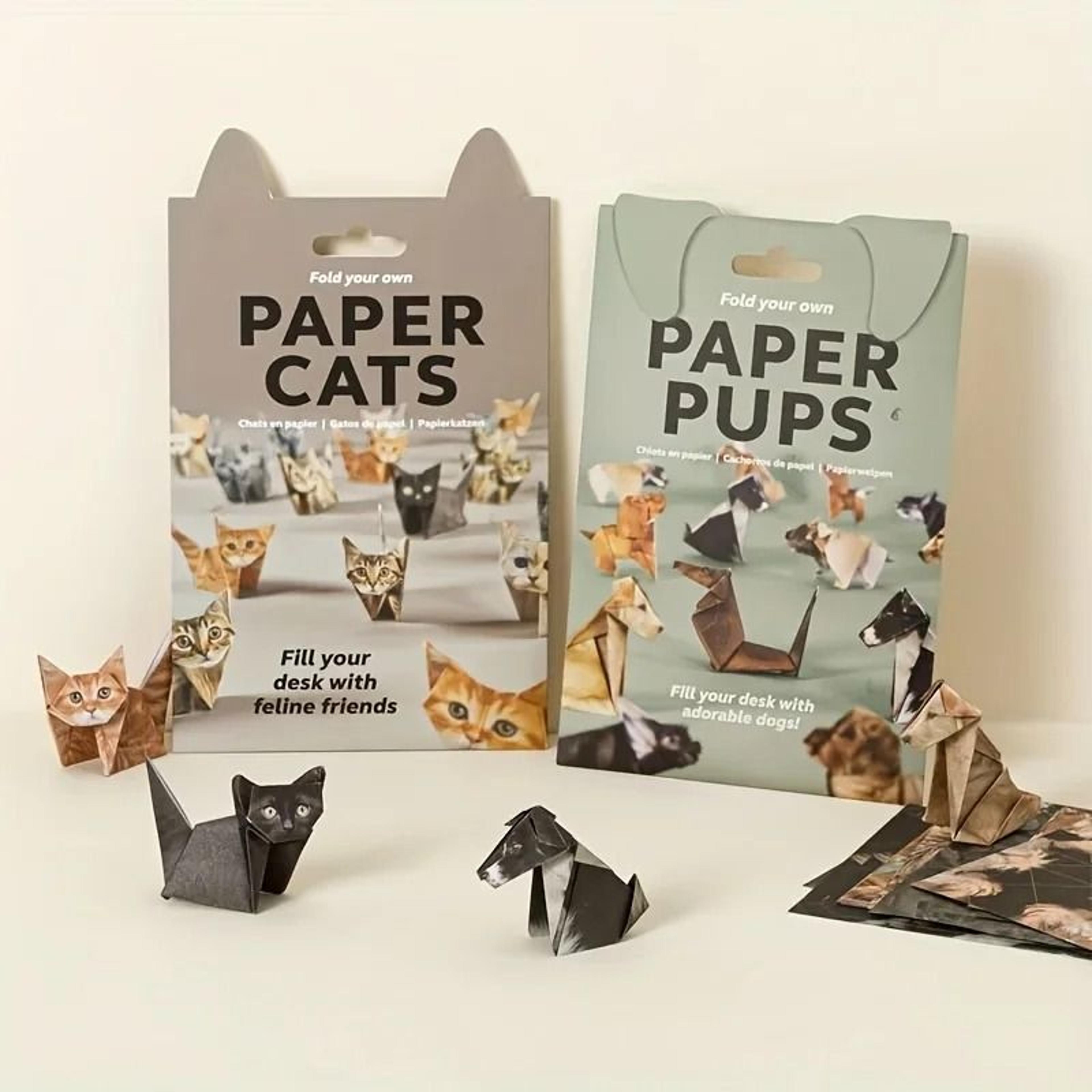 paper cats origami kit cute cat paper craft set for creative home decor
