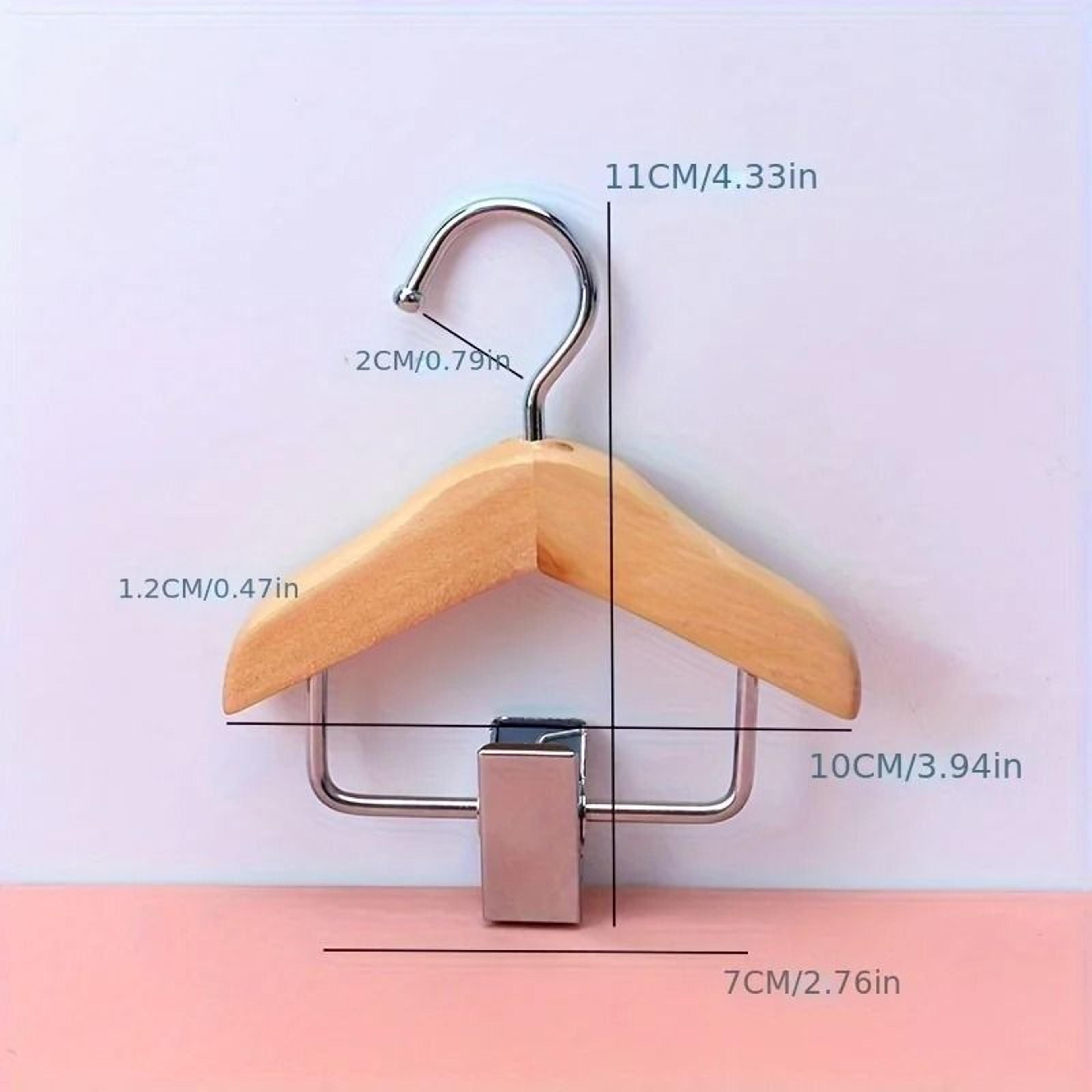 Mini Wooden Clip Hangers Space Saving Organizer For Pet Clothes And Small Accessories 6