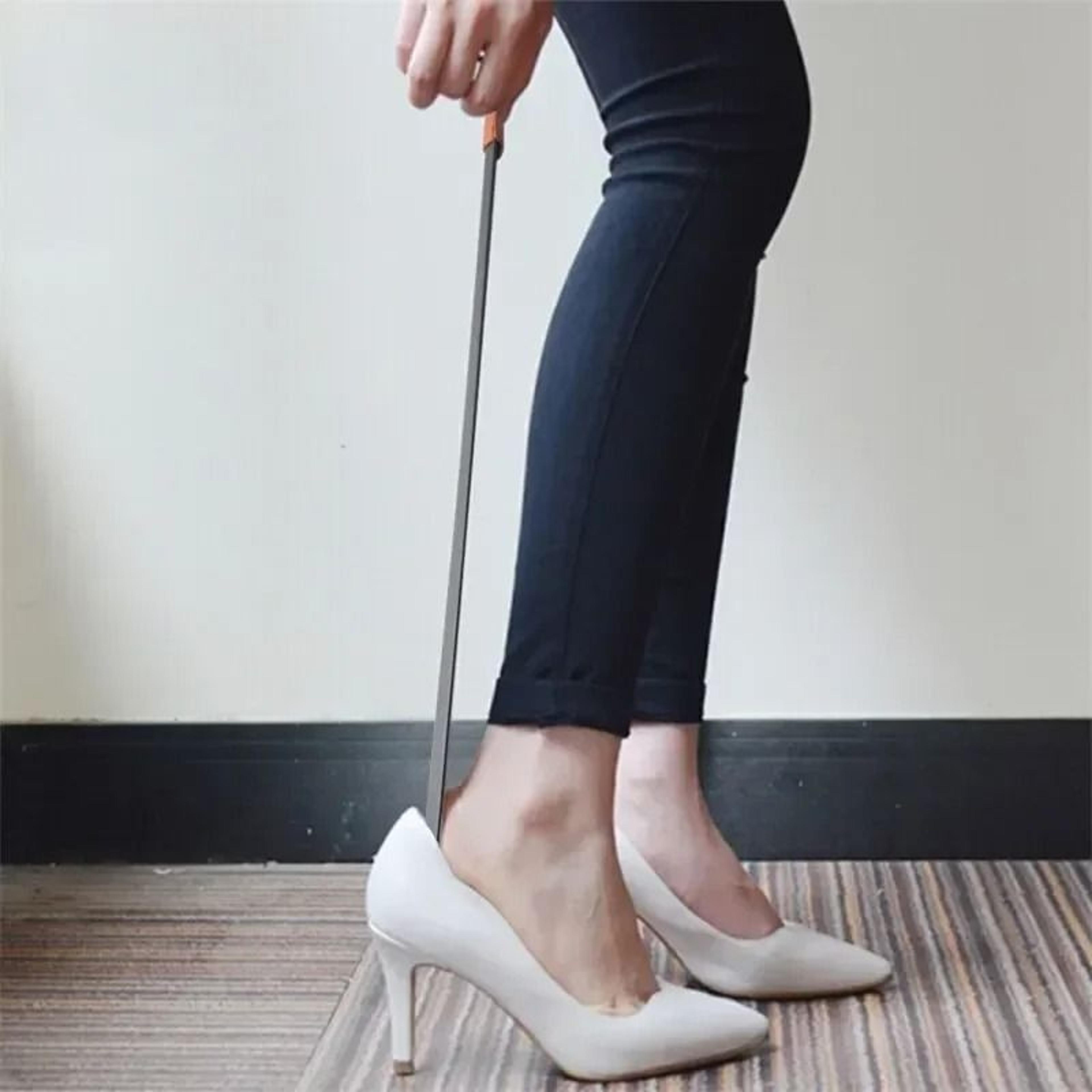 Extra Long Stainless Steel Shoe Horn 42cm Long Handled Shoe Lifter With Strap 6