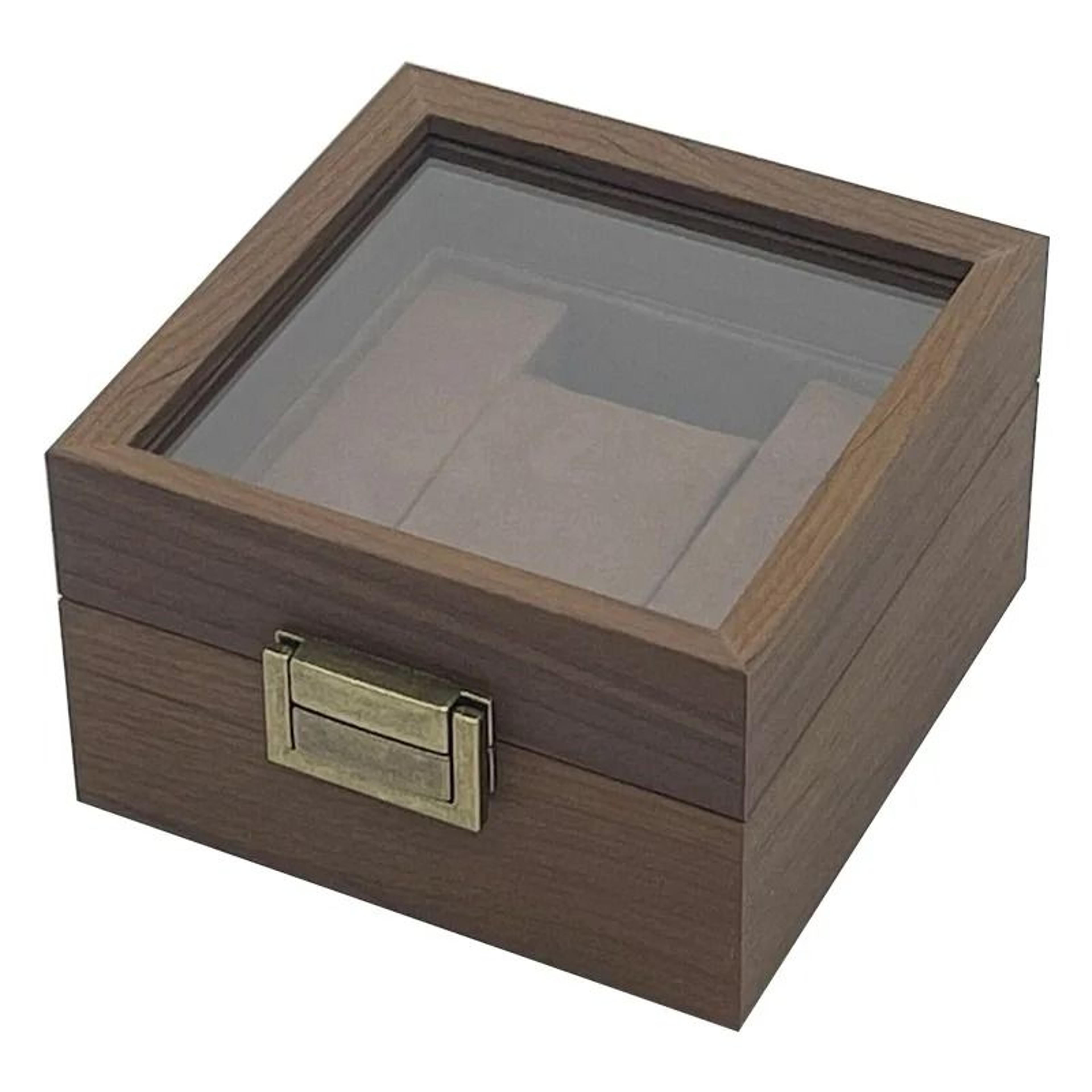 Vintage Black Walnut Wooden Watch Box Single Watch Storage And Display Case 1