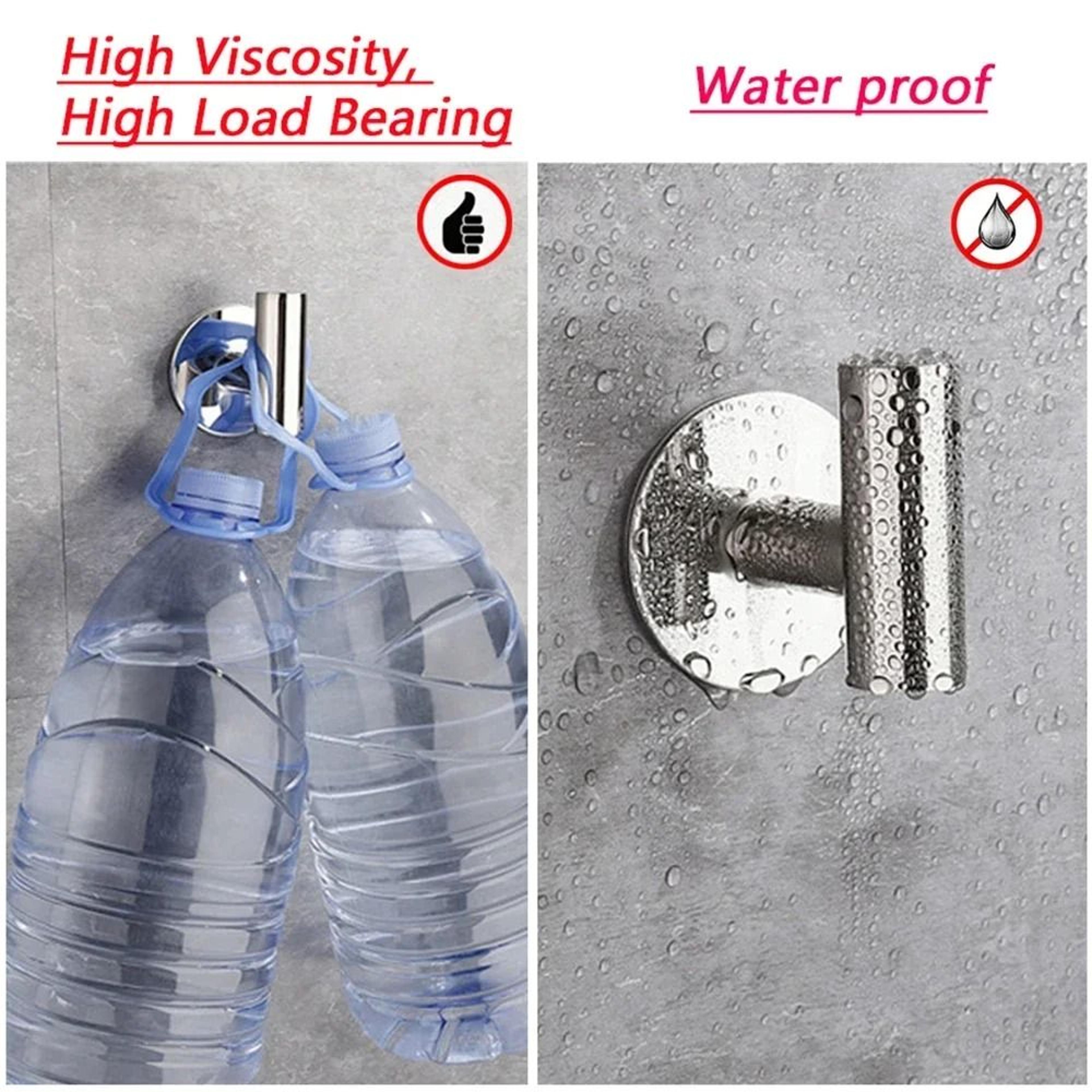 Stainless Steel Adhesive Wall Hooks Set Of 2 No Drill Bathroom And Kitchen Hooks 6
