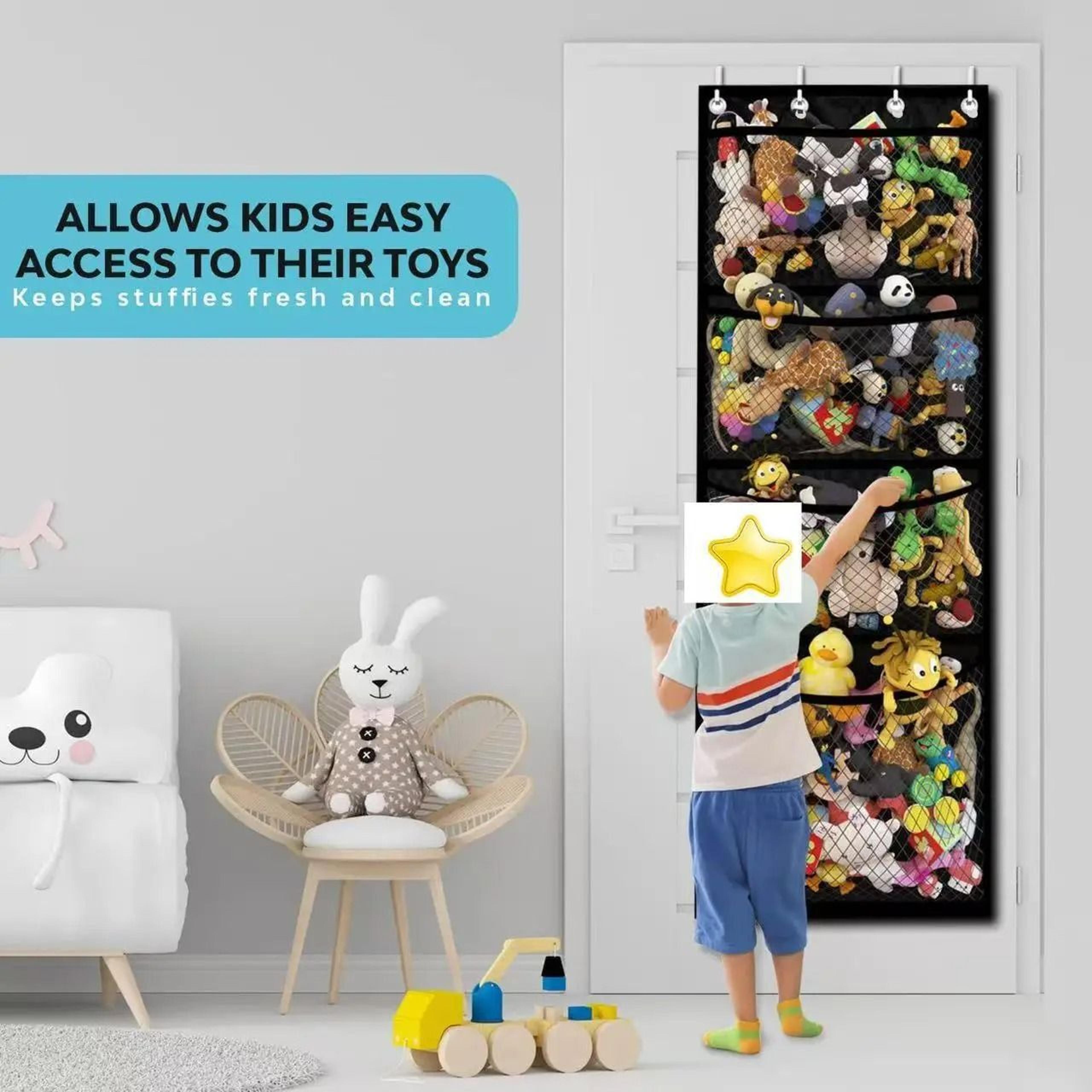 Over Door Plush Toy Storage Hanging Organizer Bag For Kids Rooms 4
