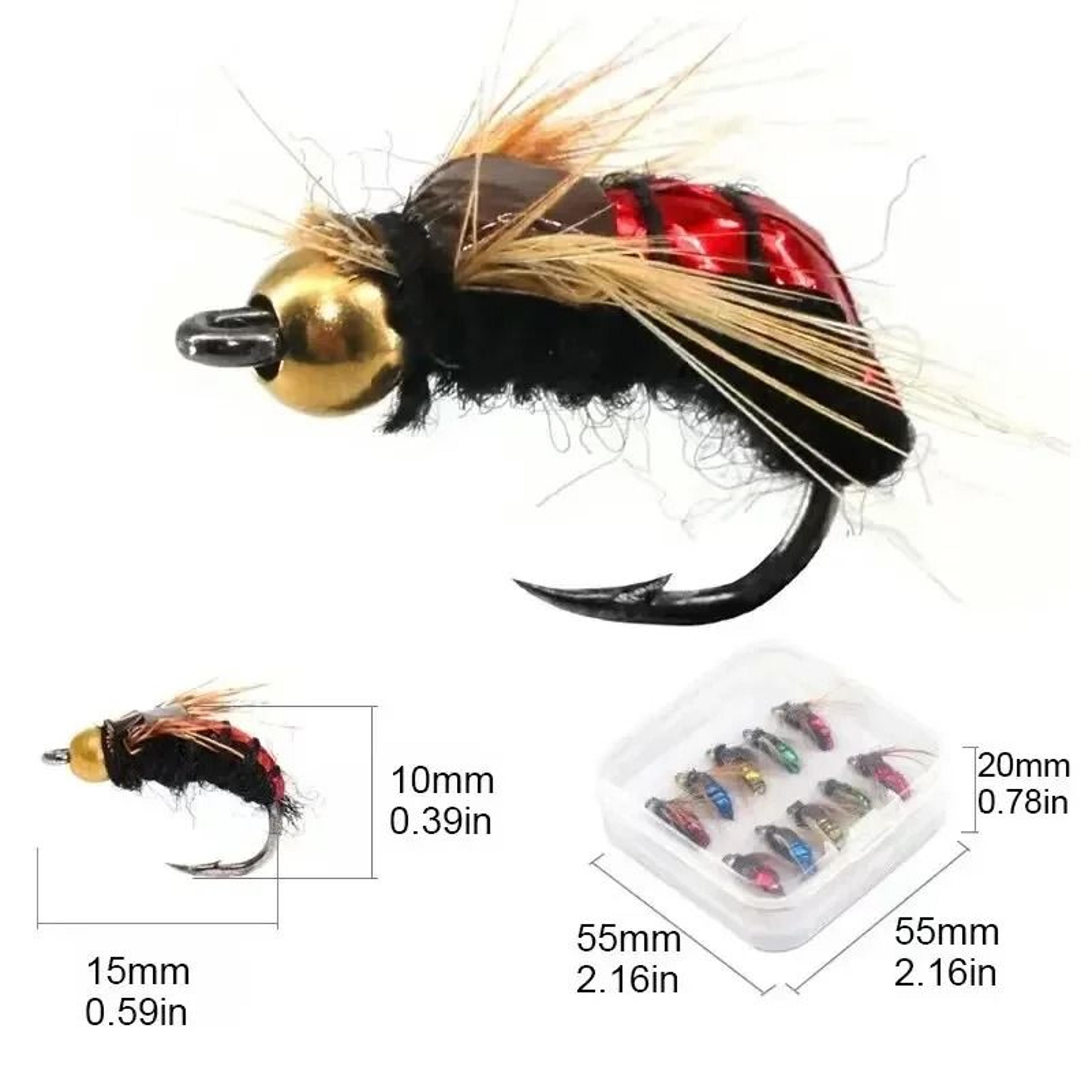 Brass Bead Head Scud Fly Artificial Insect Fishing Lure Set 3
