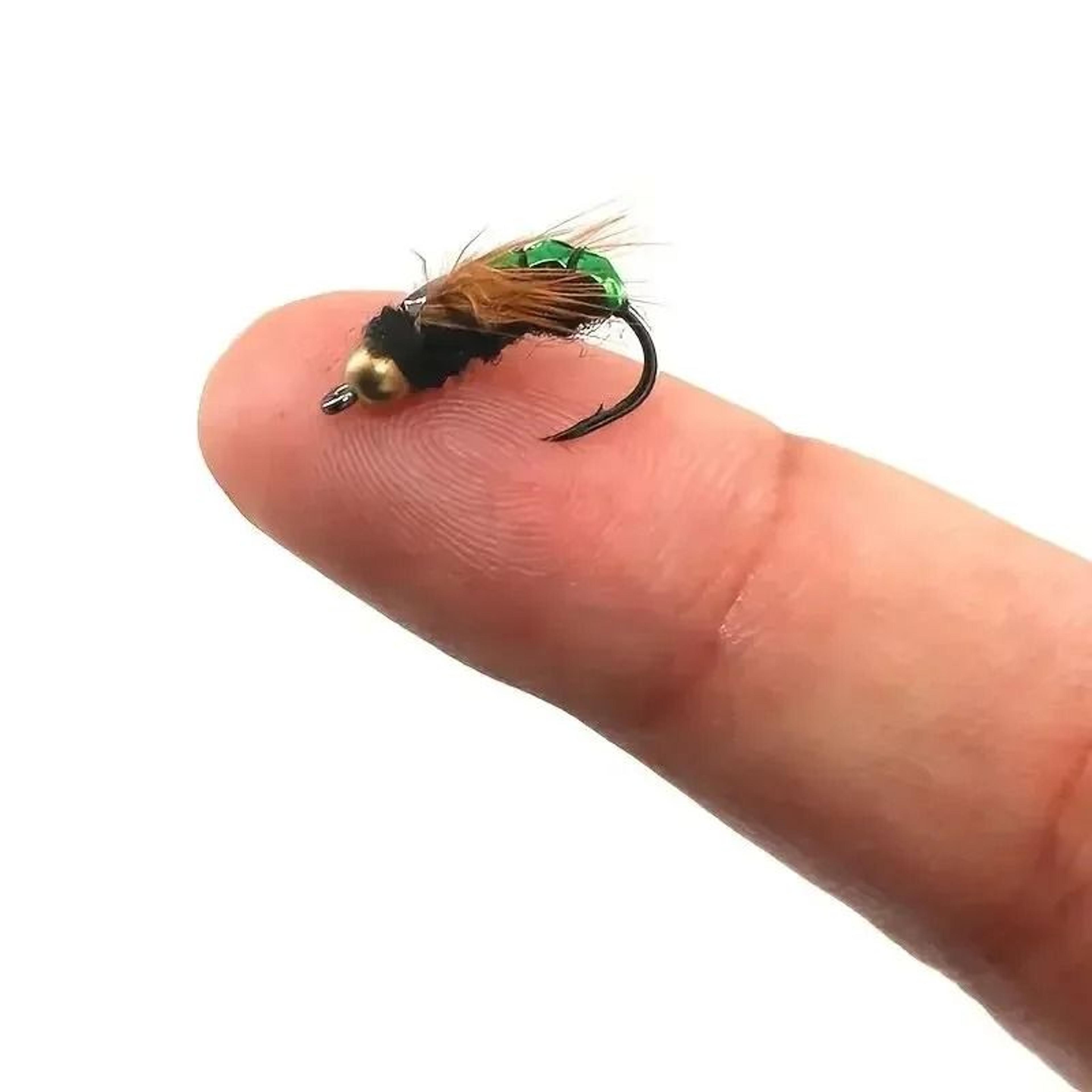 Brass Bead Head Scud Fly Artificial Insect Fishing Lure Set 6