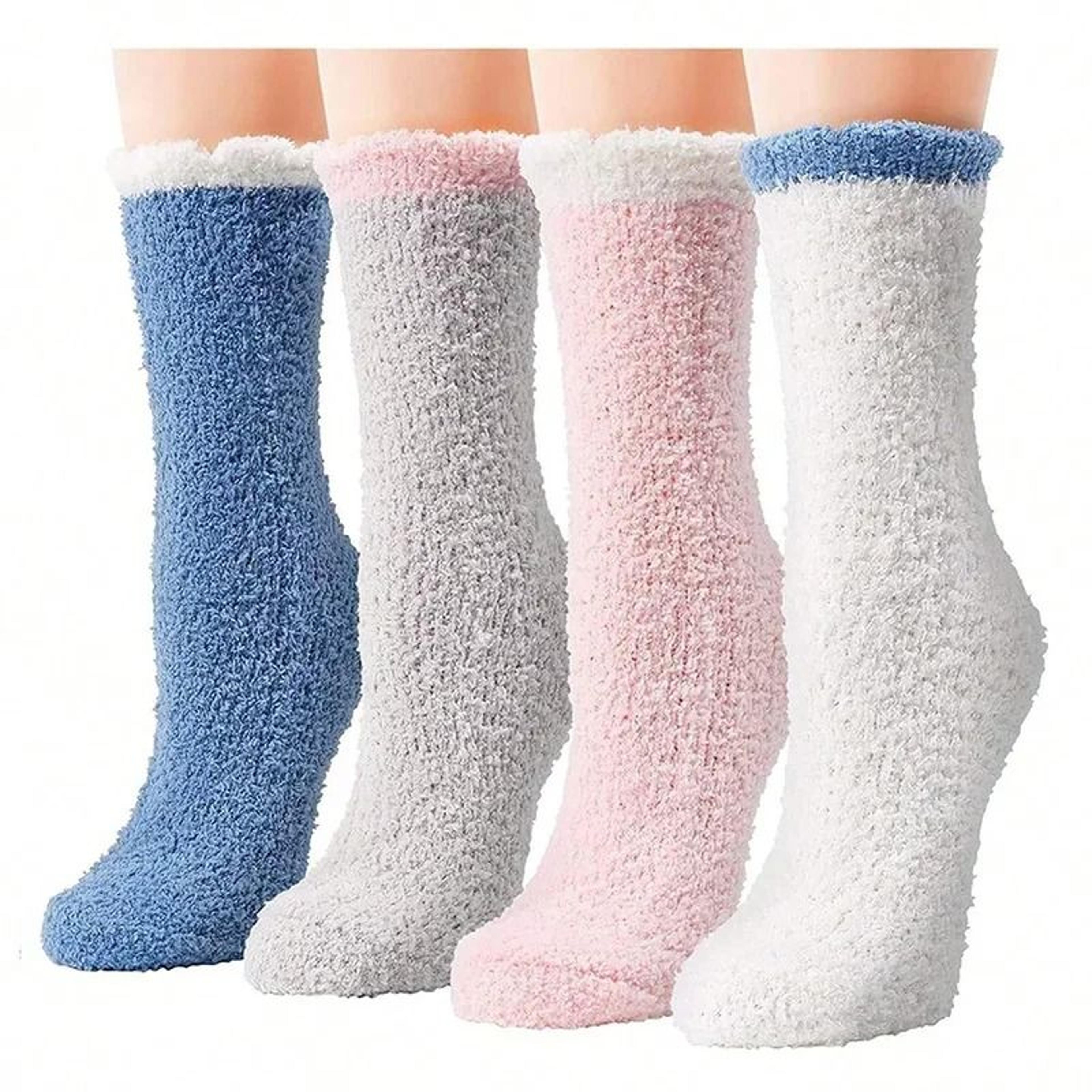 Womens Fuzzy Winter Socks Thick Thermal Slipper Set 2
