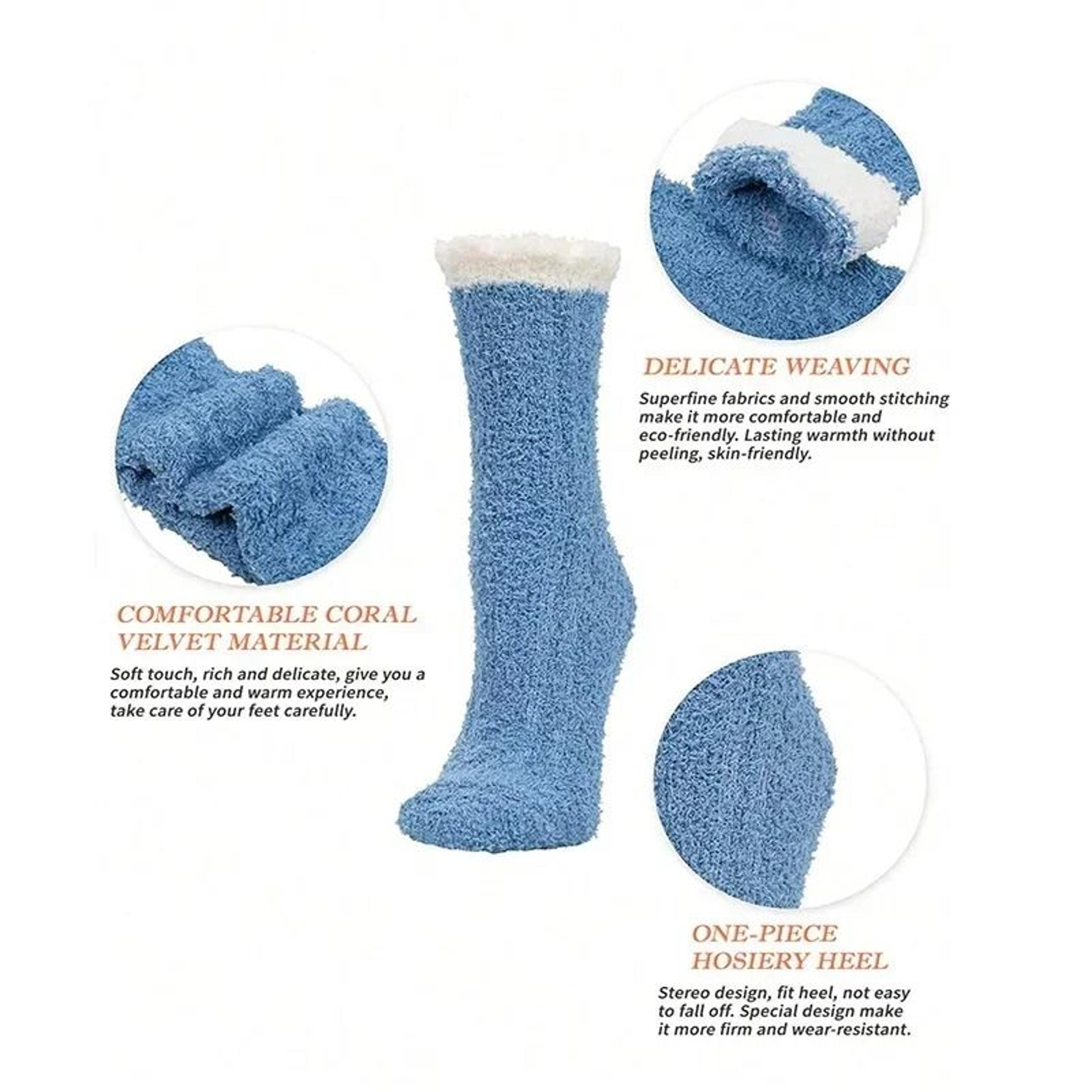 Womens Fuzzy Winter Socks Thick Thermal Slipper Set 8