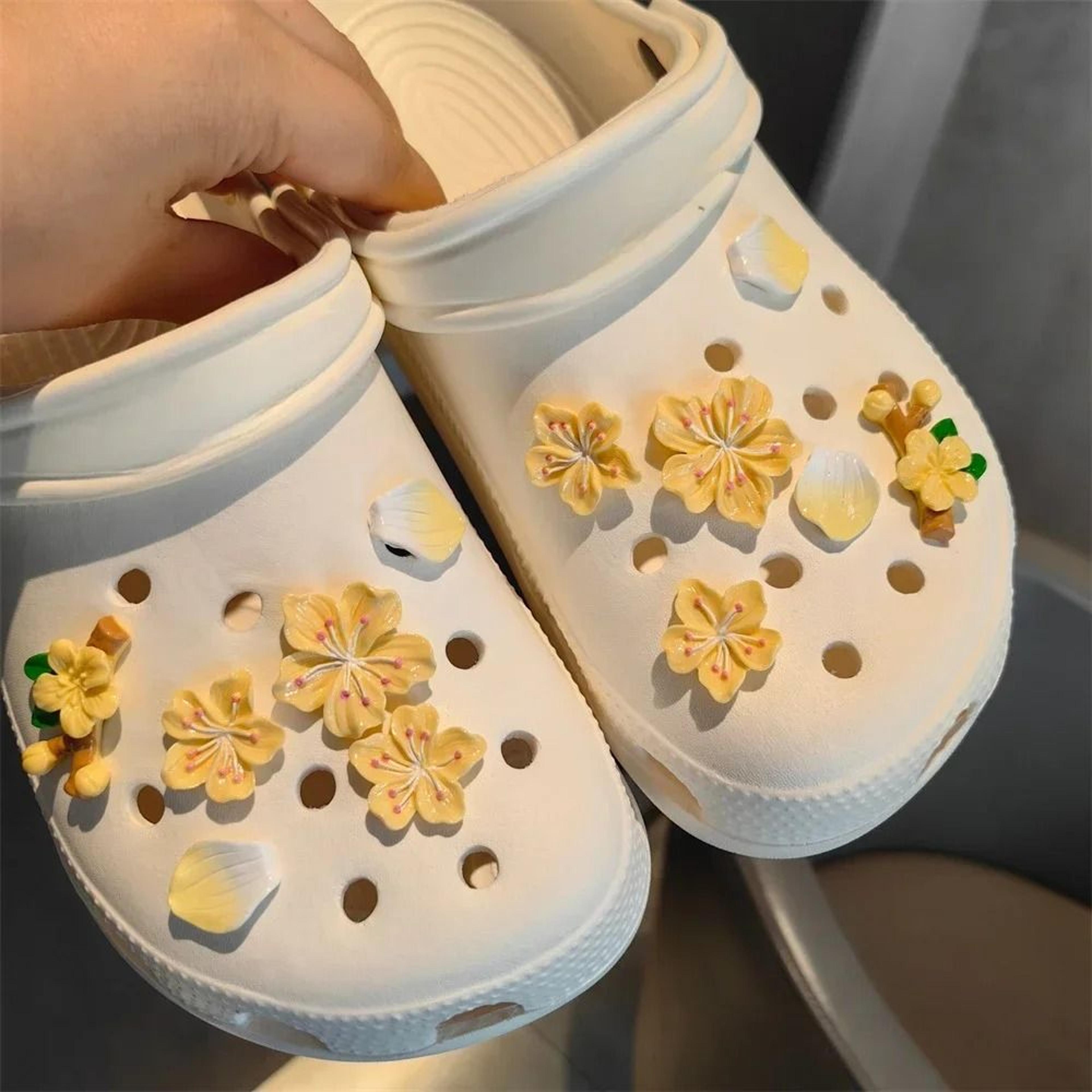 Purple Flower Shoe Charms Cute Clog Decoration Accessories 10