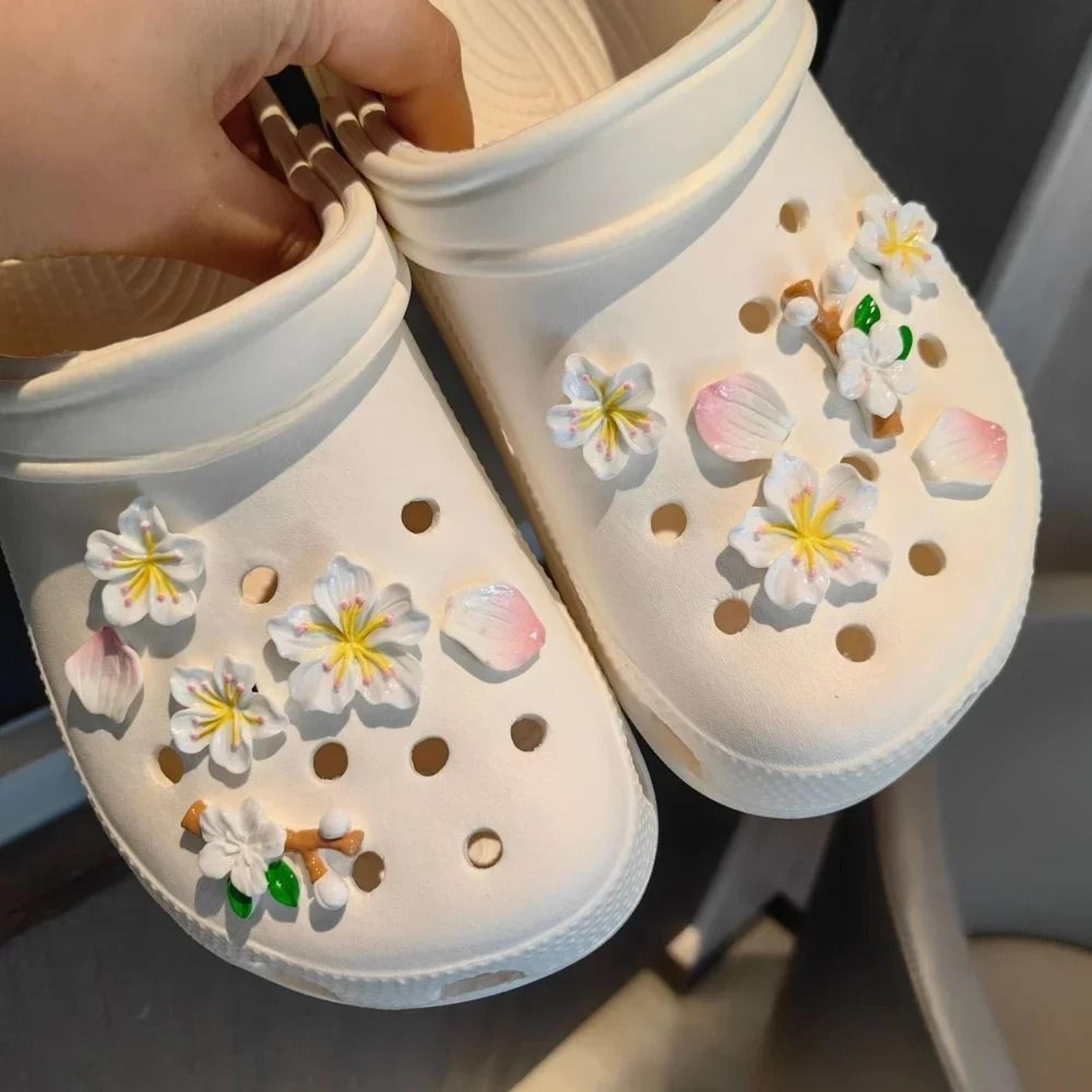 Purple Flower Shoe Charms Cute Clog Decoration Accessories 9