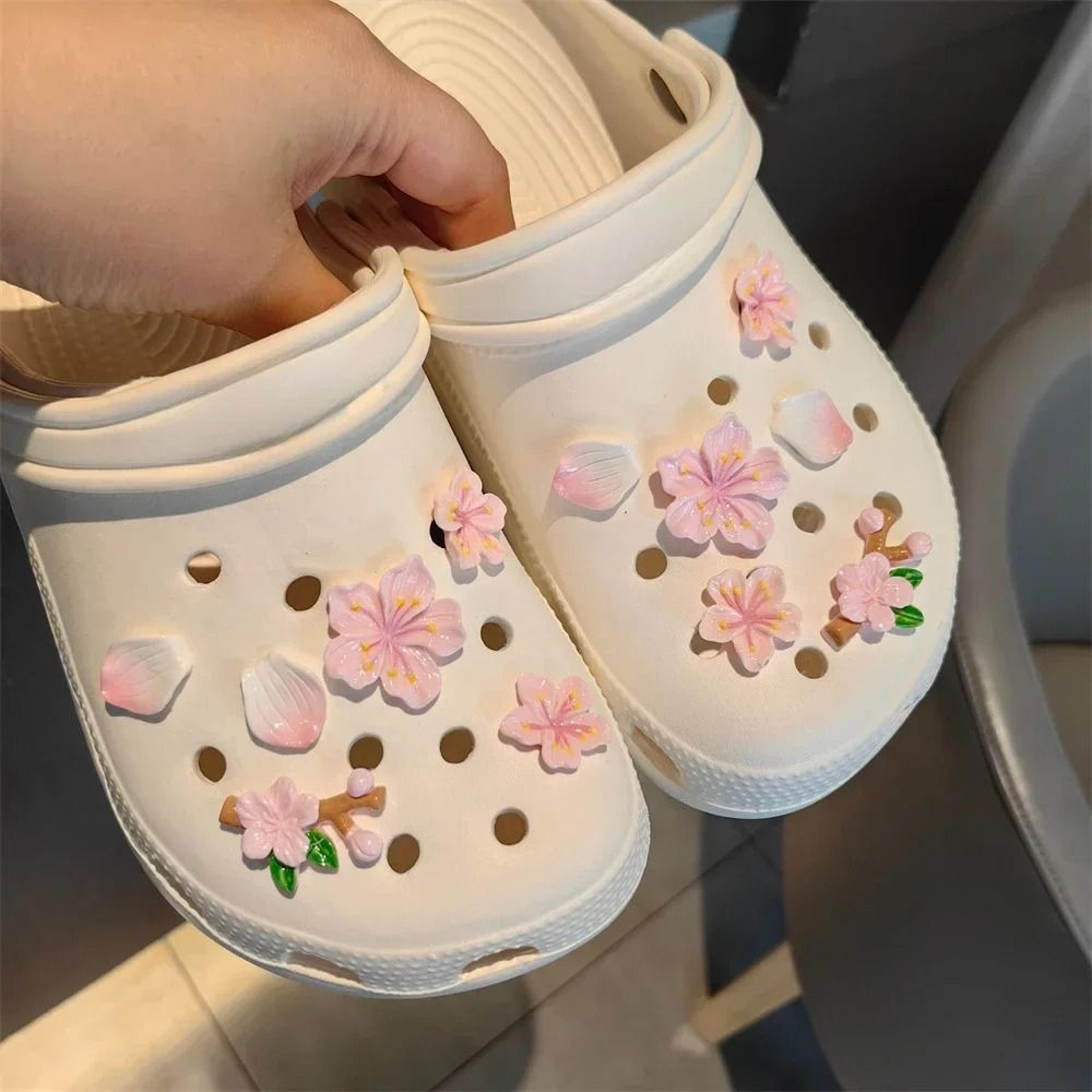 Purple Flower Shoe Charms Cute Clog Decoration Accessories 8