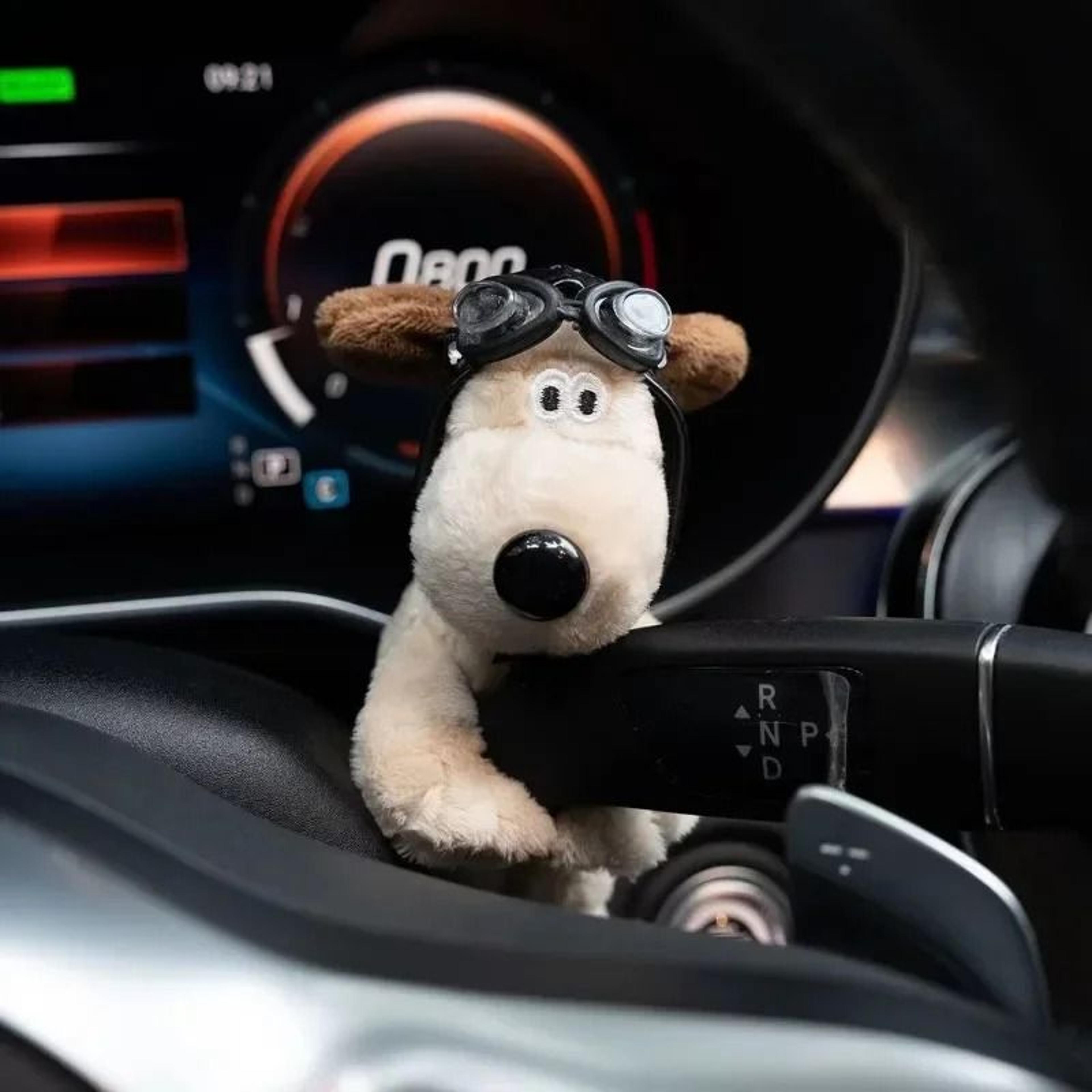 plush puppy car wiper decoration cute dashboard dog accessory