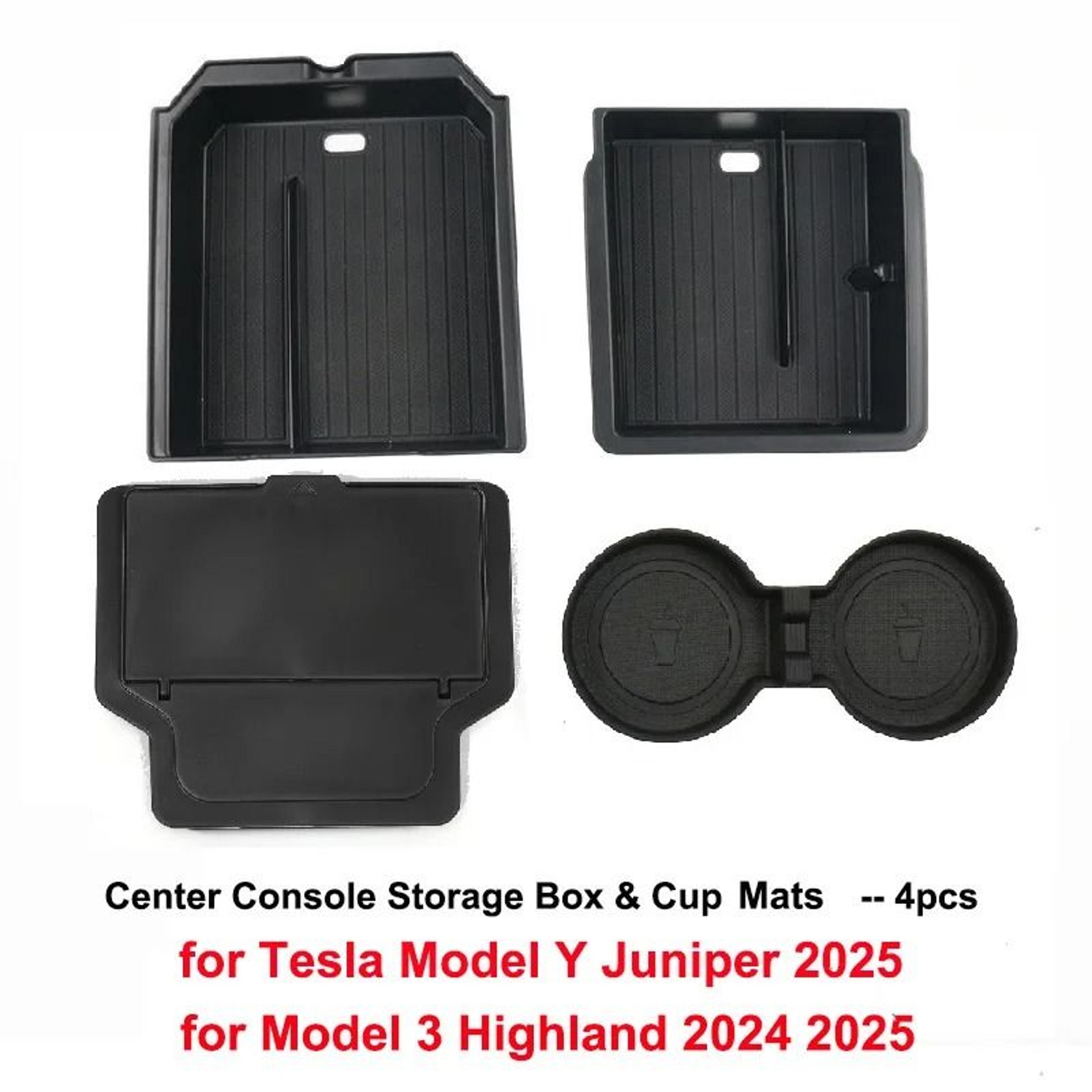 Tesla Model Y 2025 Juniper Console  Armrest Storage Organizer Box  Custom Fit Interior Storage Solu