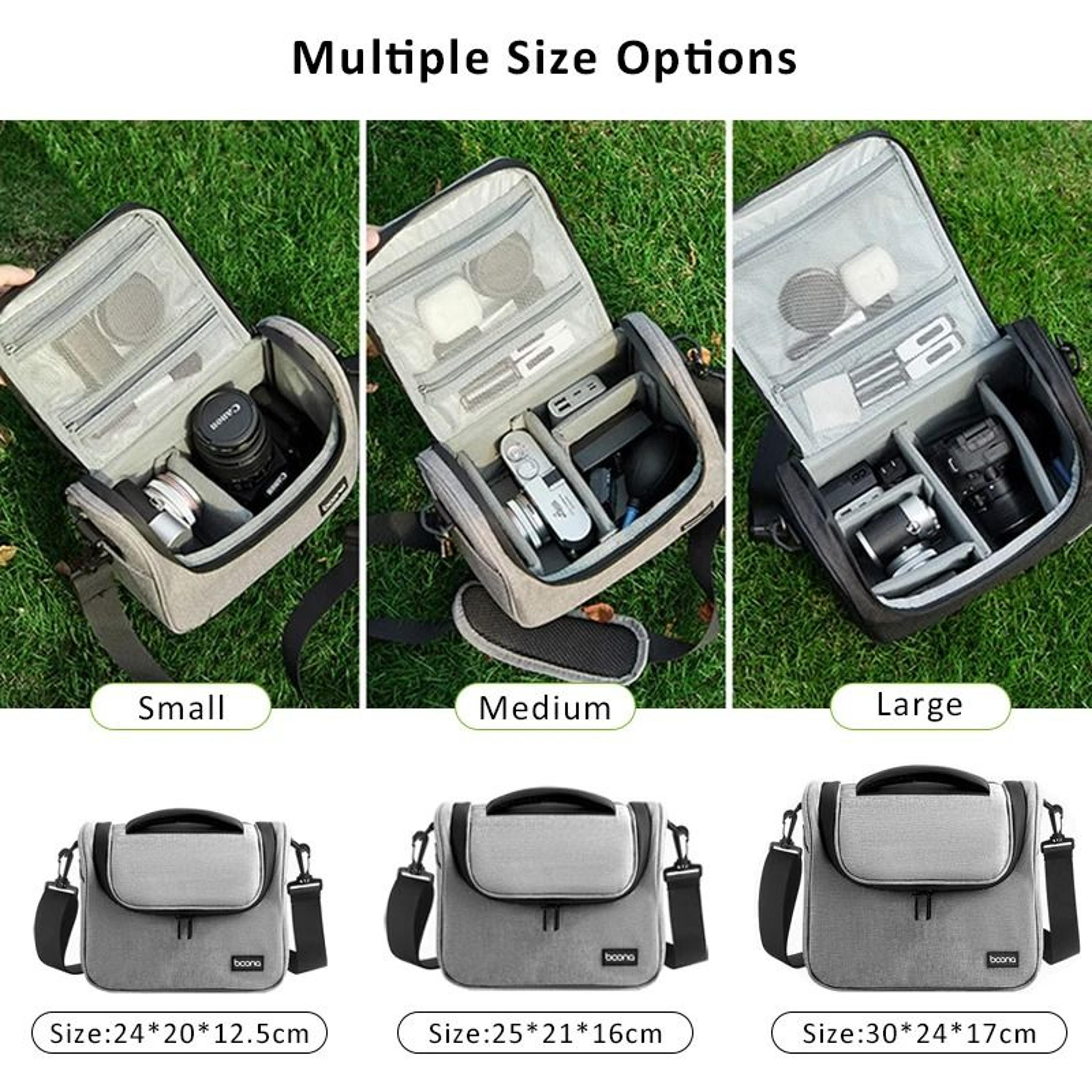 Waterproof DSLR Camera Shoulder Bag With Lens Storage For Travel Photography 11