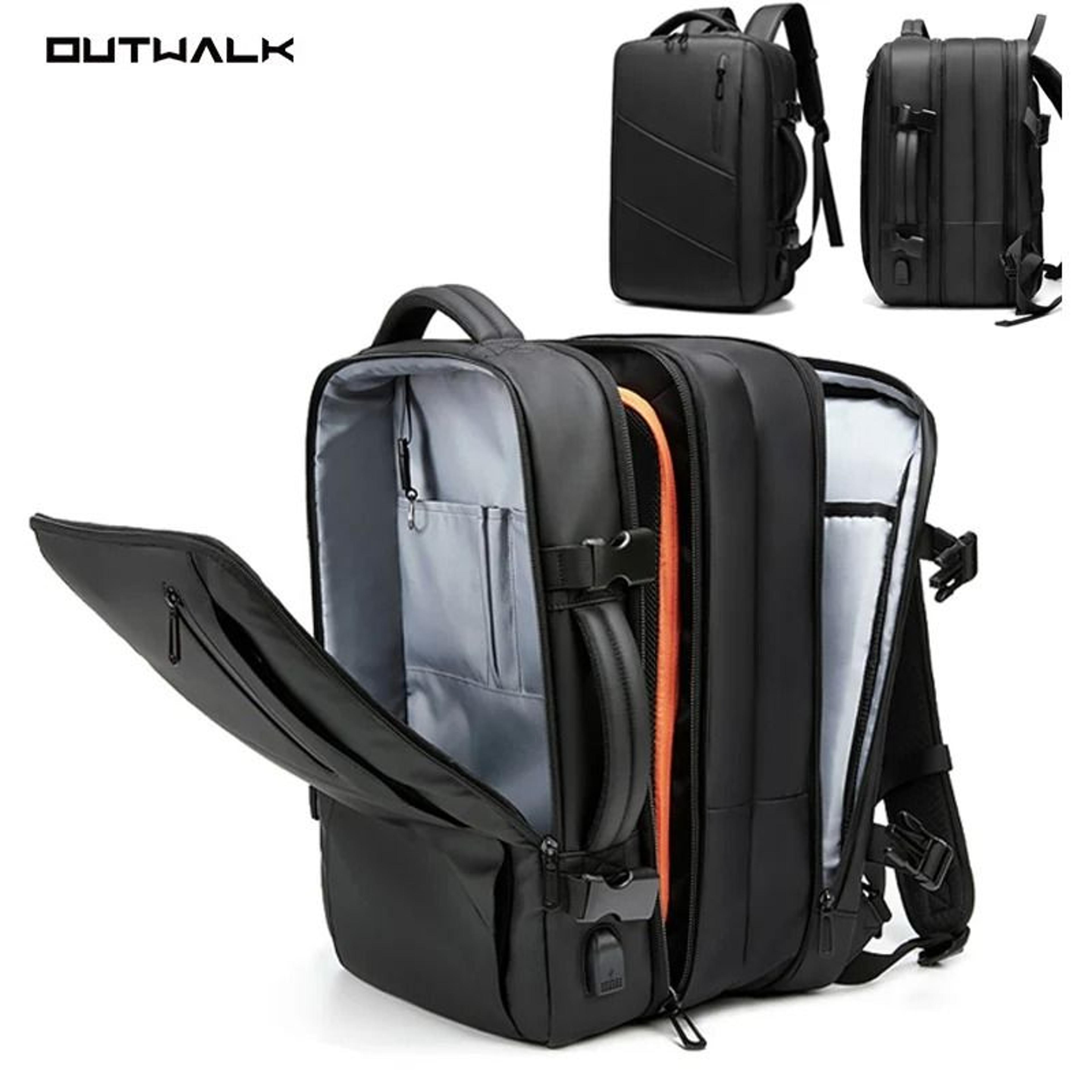 OUTWALK Expandable Waterproof Laptop Backpack 16 Inch With USB Charging Port 7