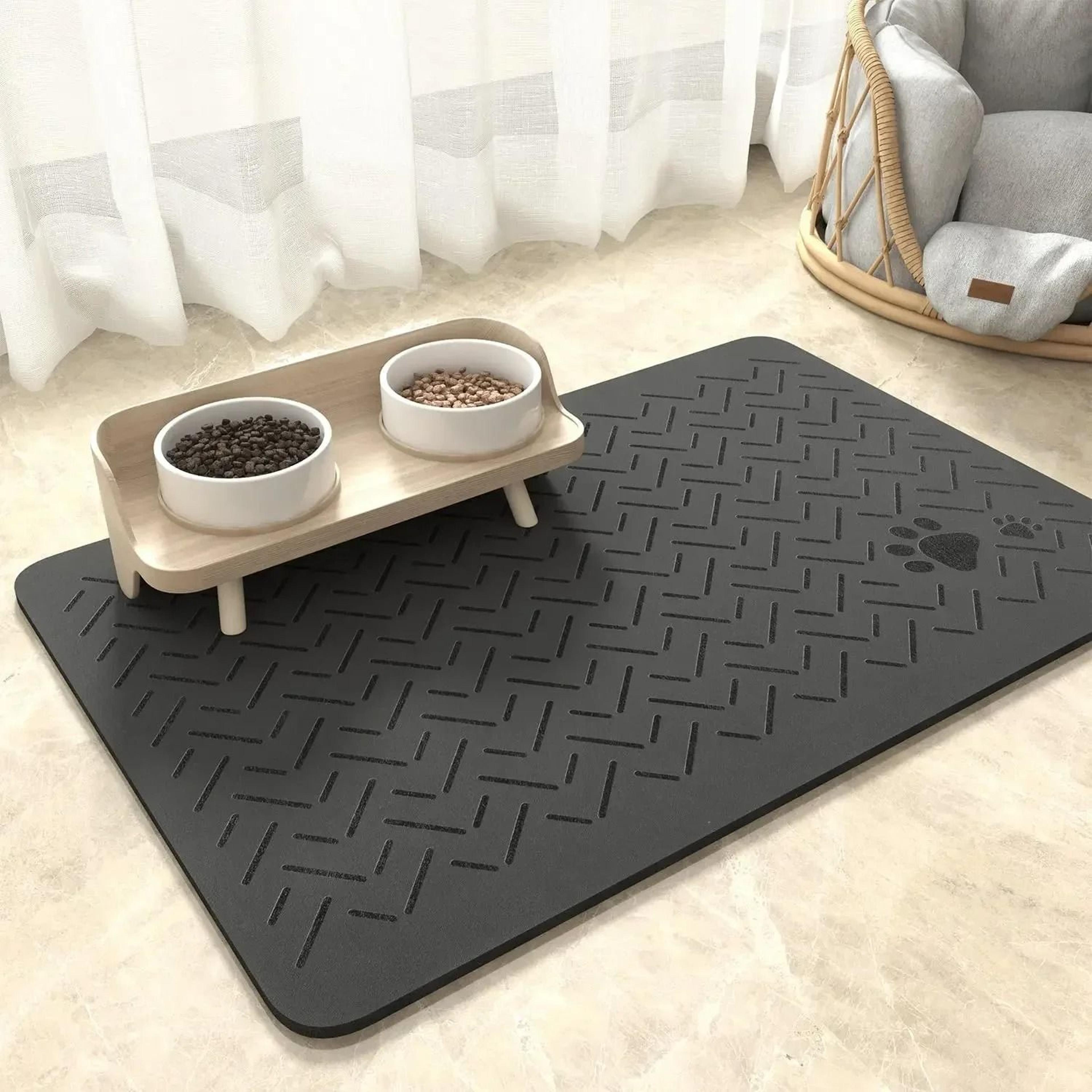 Quick Dry Absorbent Dog Feeding Mat With Rubber Backing For Food And Water Bowls 0