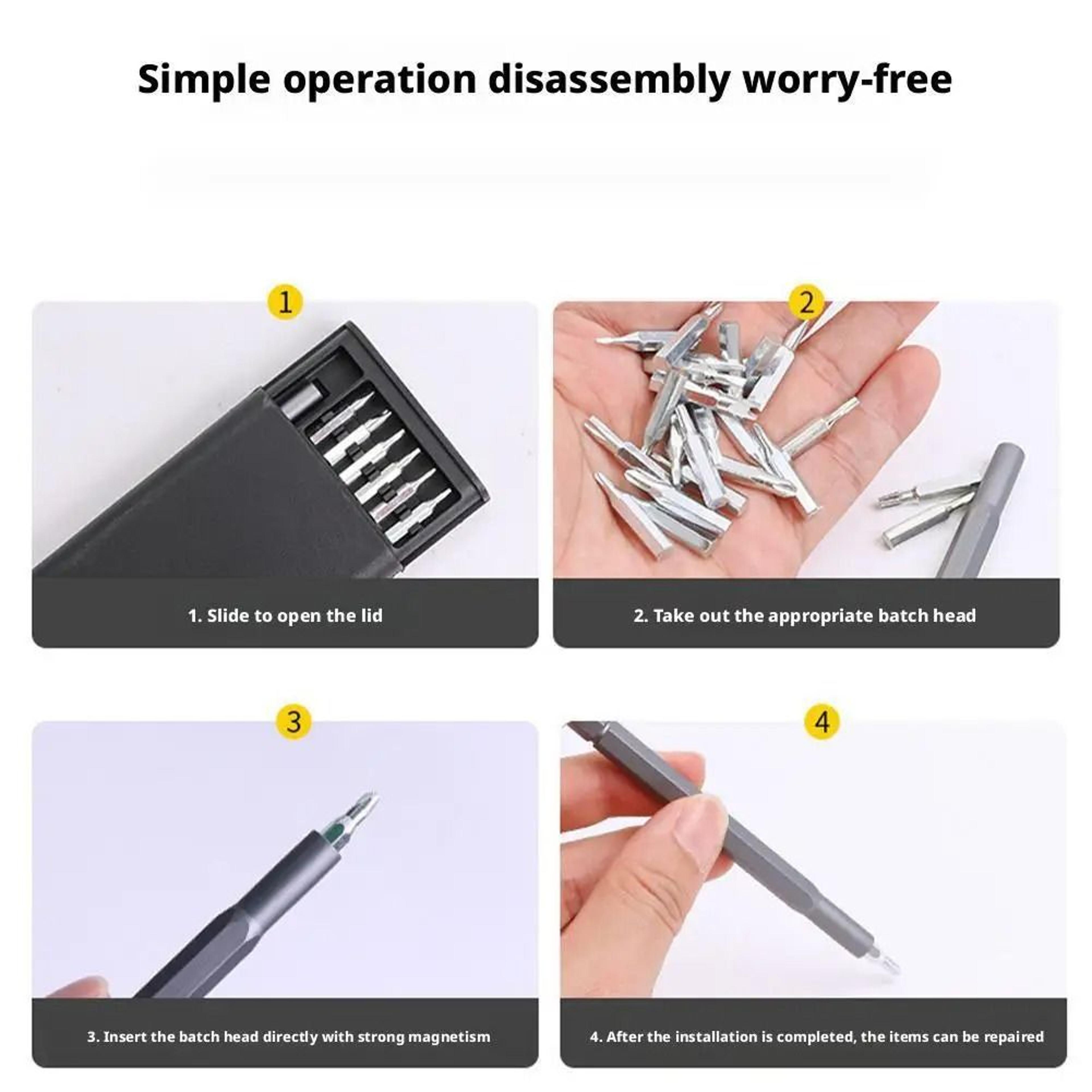 24 In 1 Precision Screwdriver Set Magnetic Repair Tool Kit For Electronics And Glasses 4