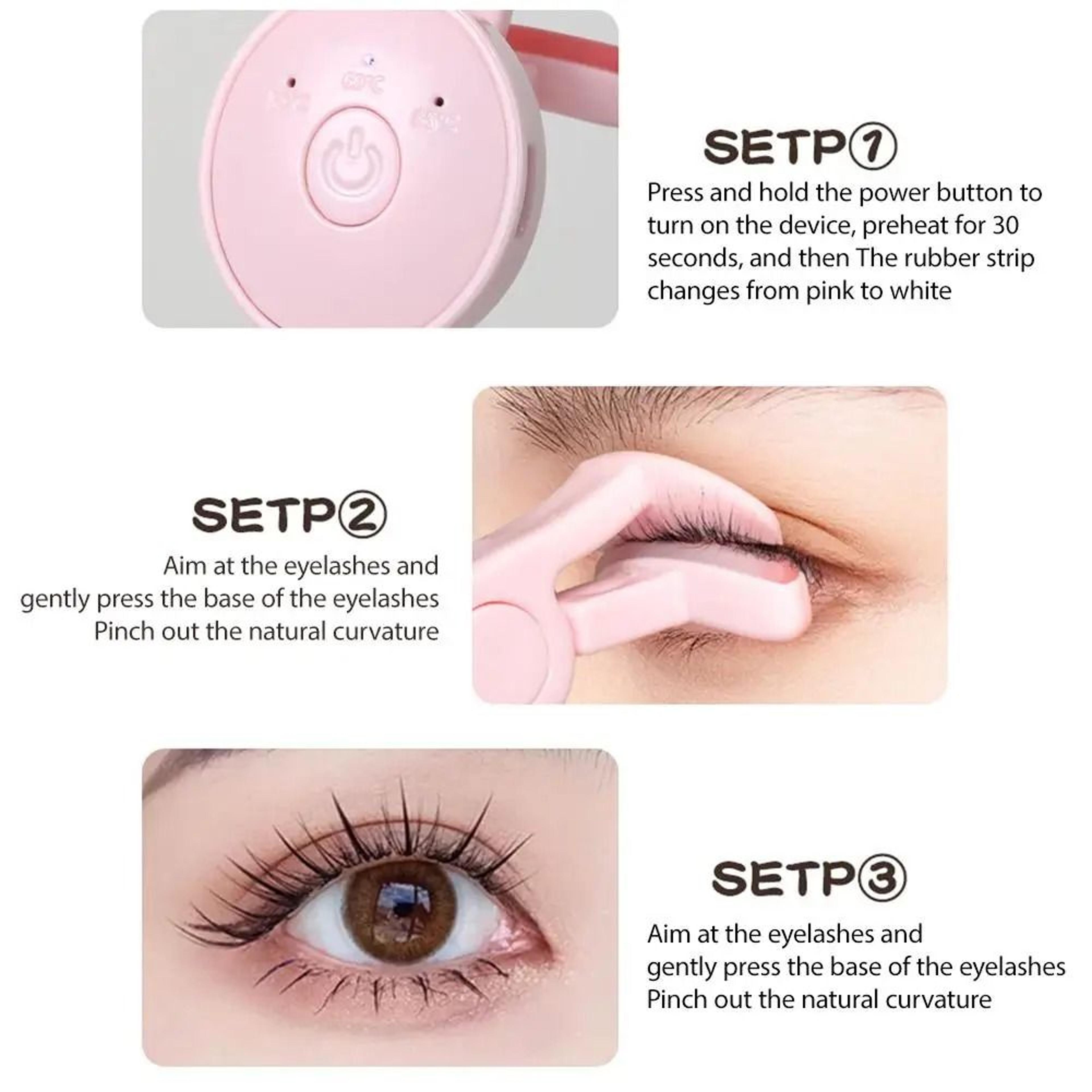 Portable Heated Eyelash Curler Electric Long Lasting Eyelash Curler Tool 8