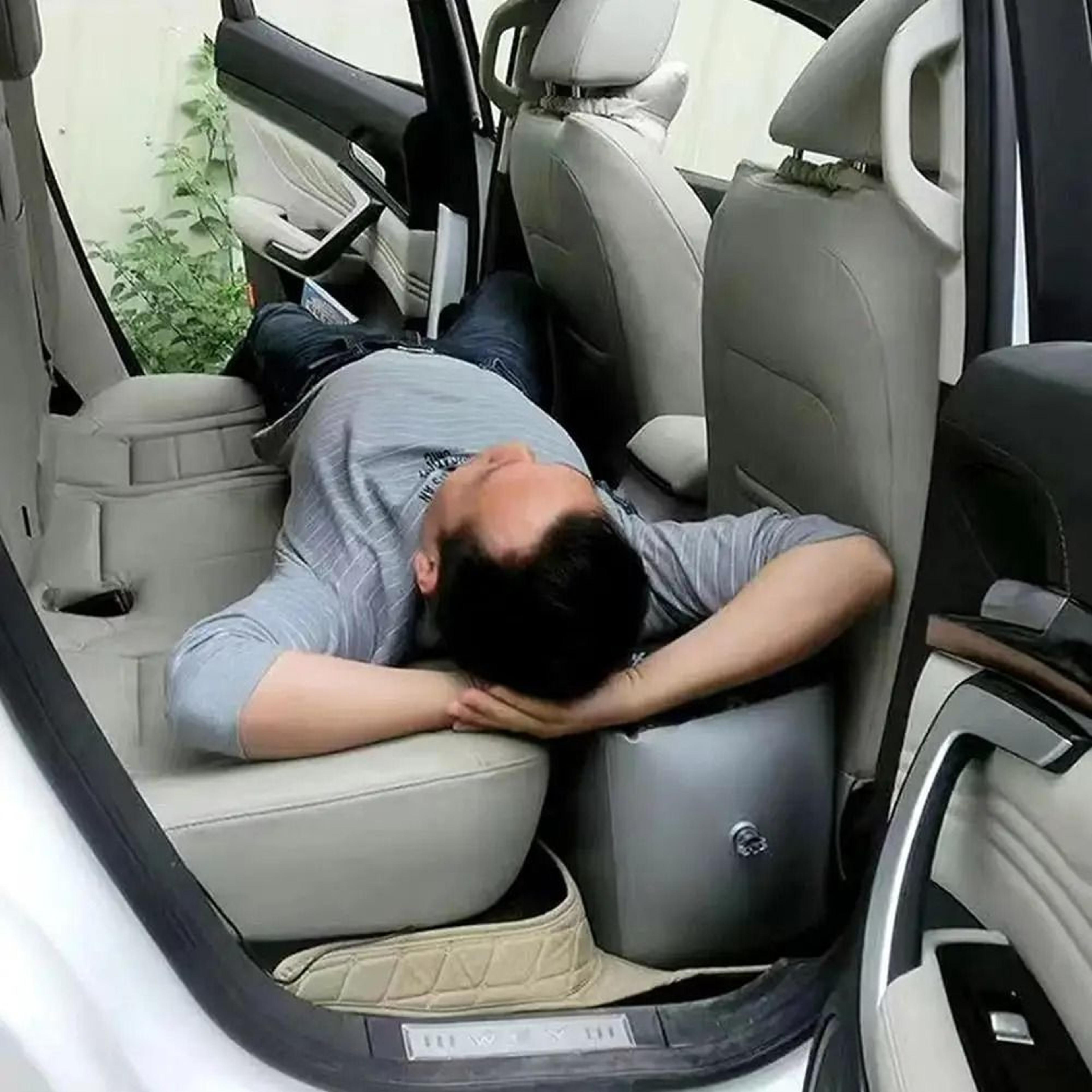Foldable Car Inflatable Bed Rear Seat Car Travel Bed With Gap Filler Pads 8