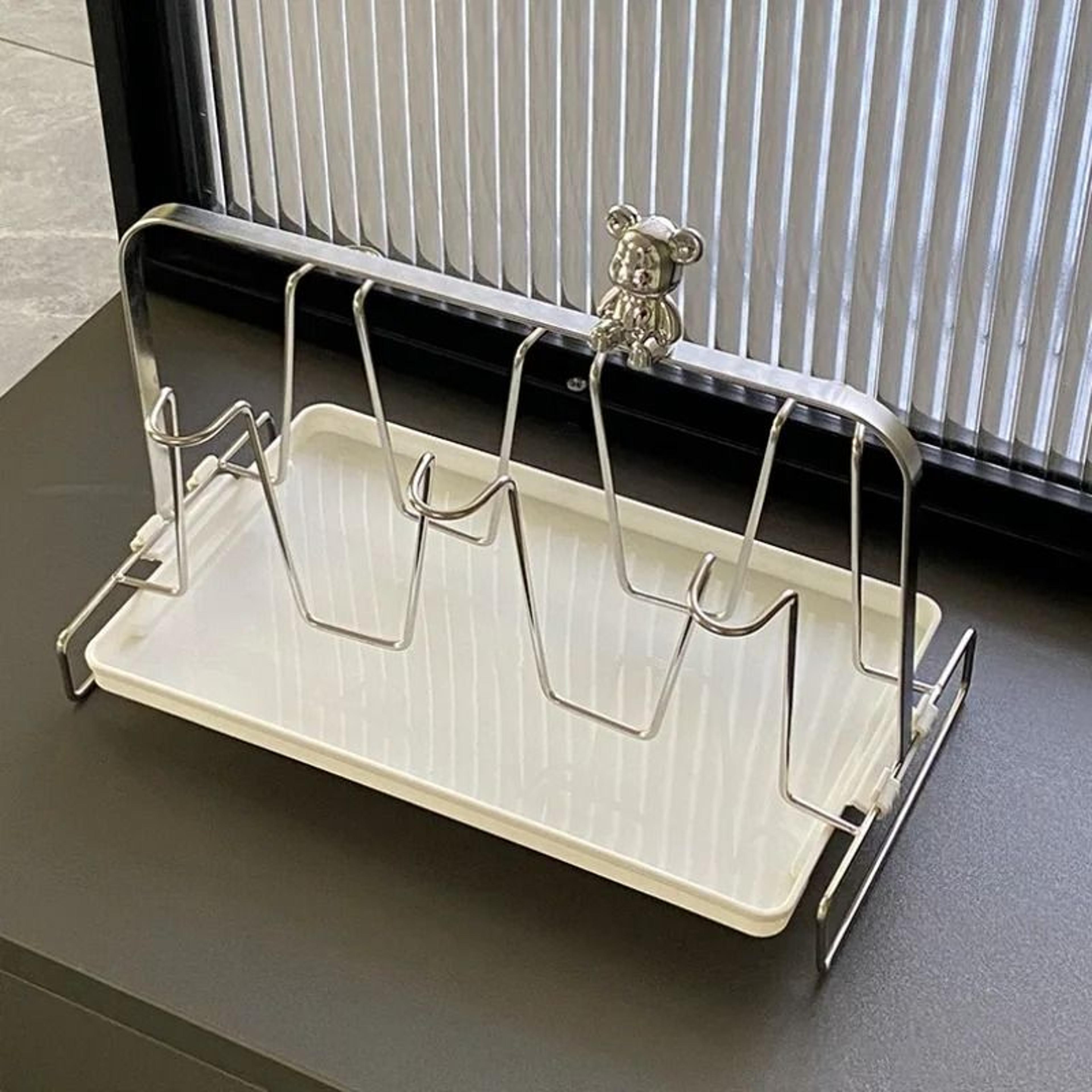 Stainless Steel Cup Rack 6 Slot Countertop Mug Holder Organizer 3
