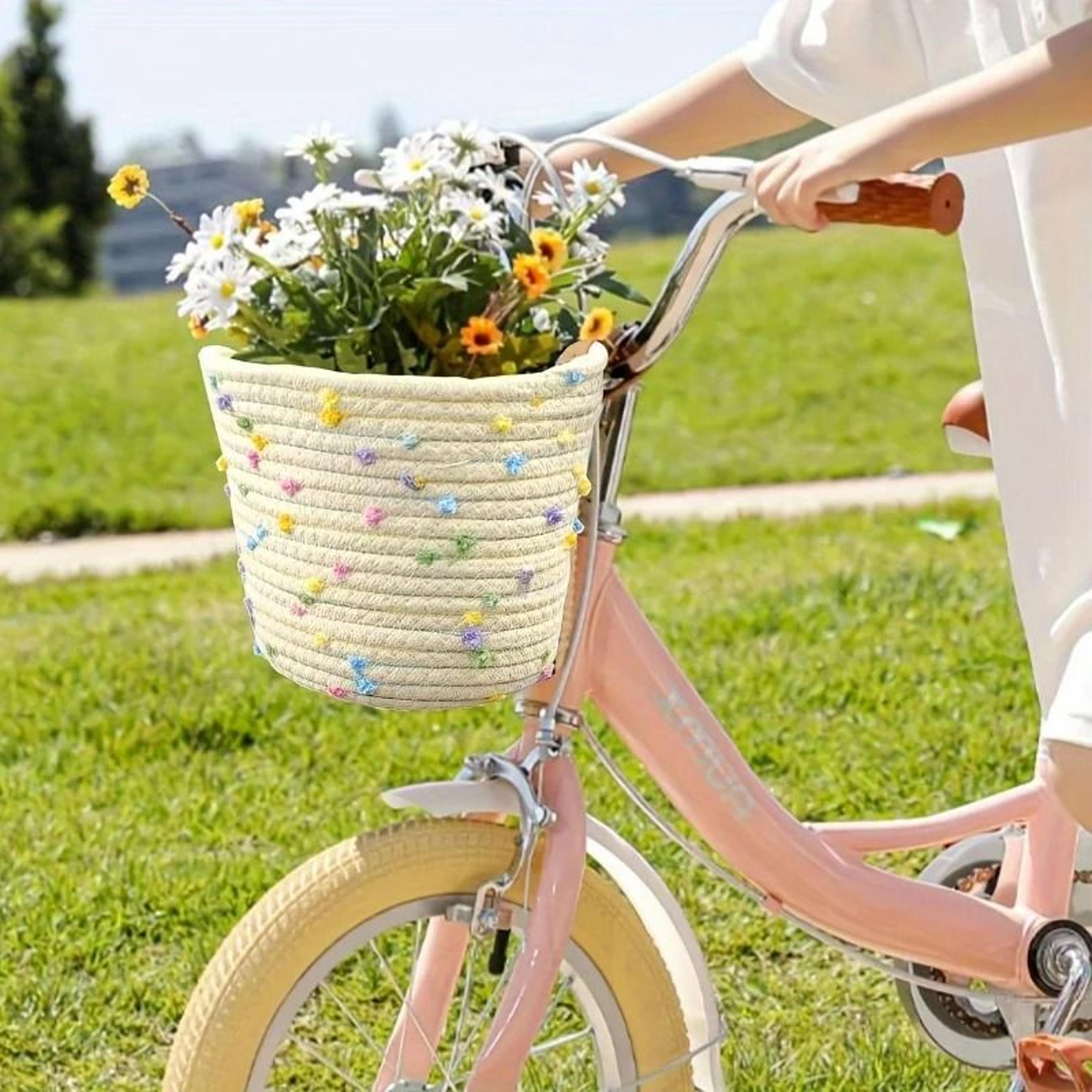 Cute Bicycle Basket Large Capacity Polyester Front Basket For Commuter Bikes 8