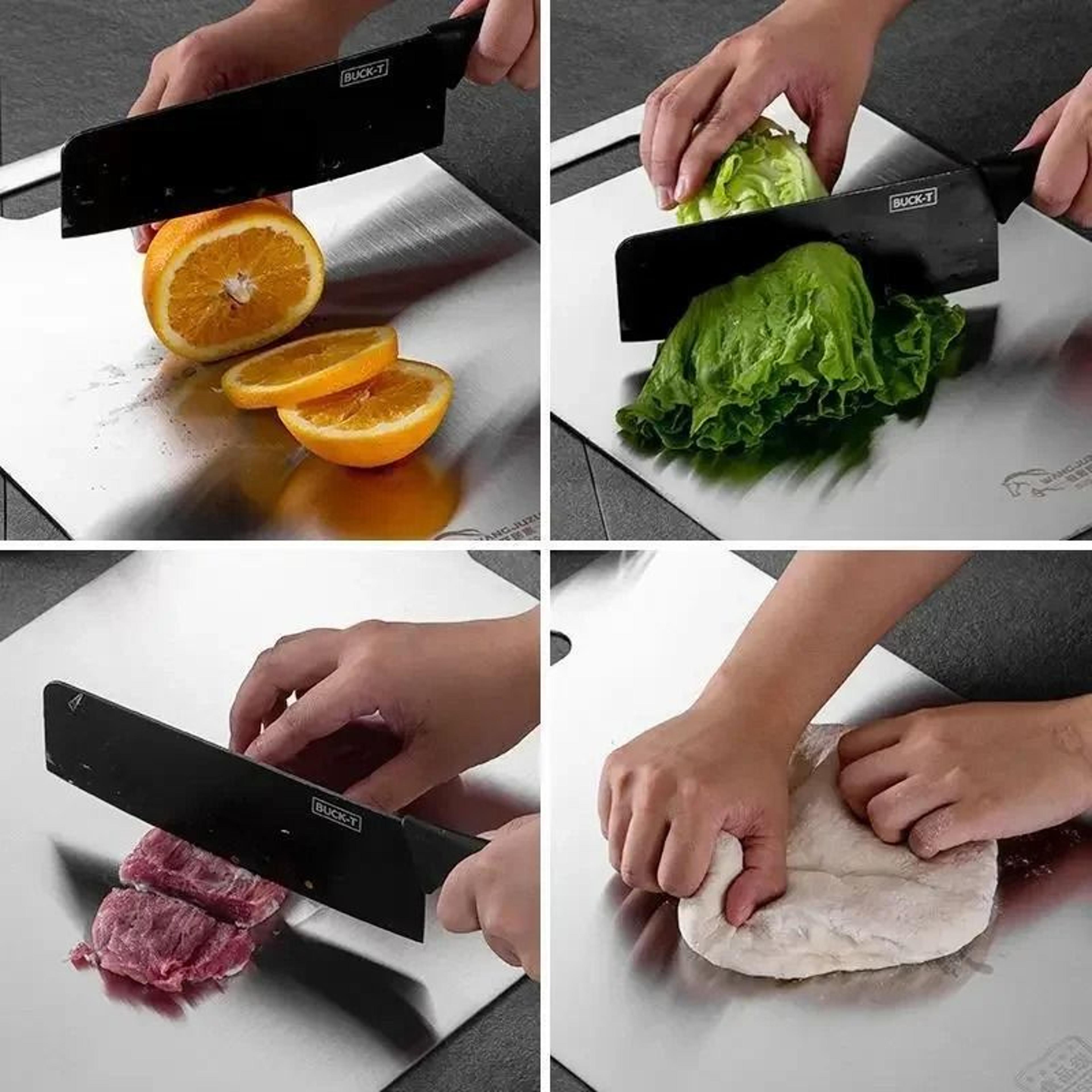 Stainless Steel Cutting Board Antibacterial Kitchen Prep Board 7