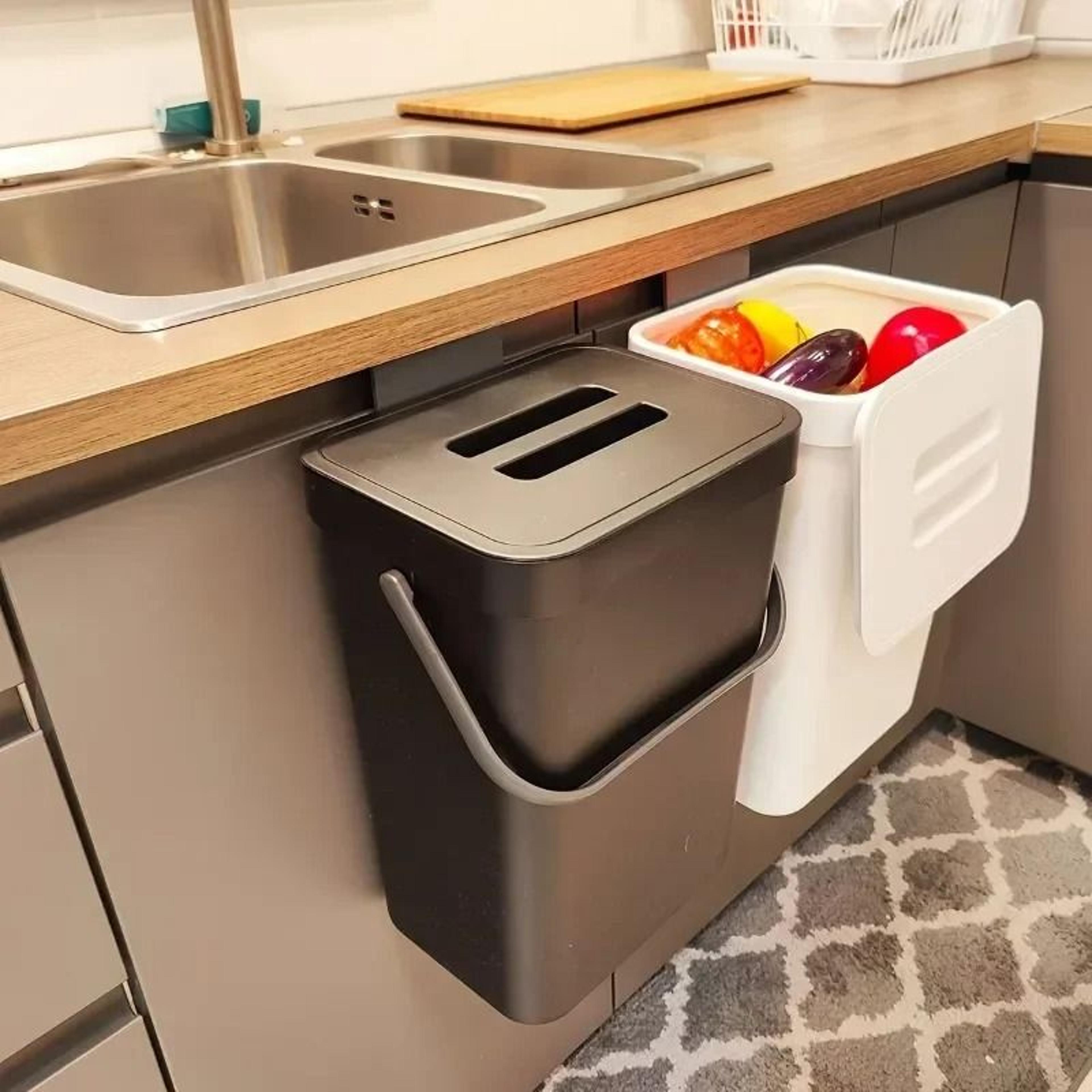 Space Saving Quiet Close Trash Can Sealed Kitchen Office Bin 9