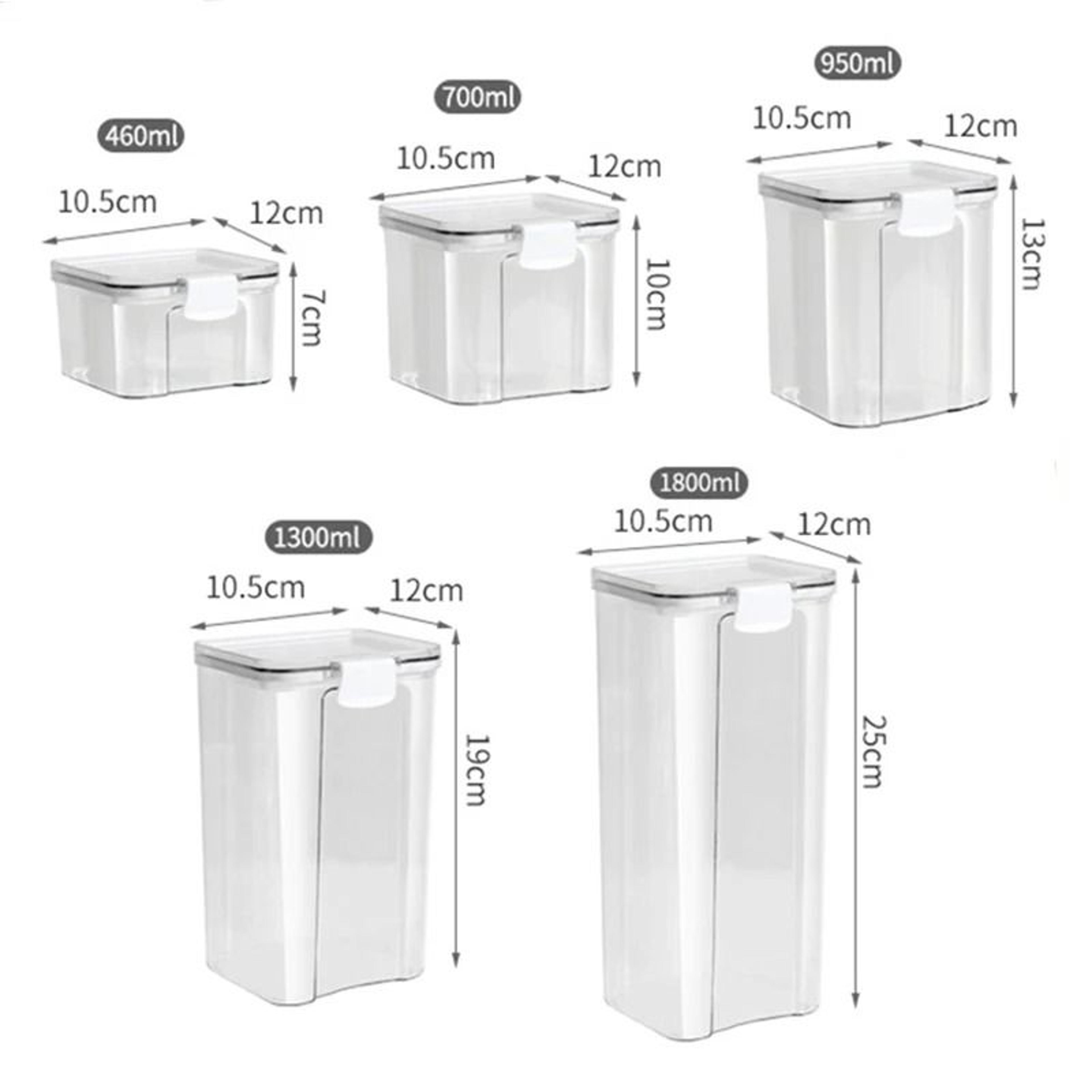 Sealed Kitchen Grain Storage Jars Moisture Proof Plastic Food Organizer Set 1