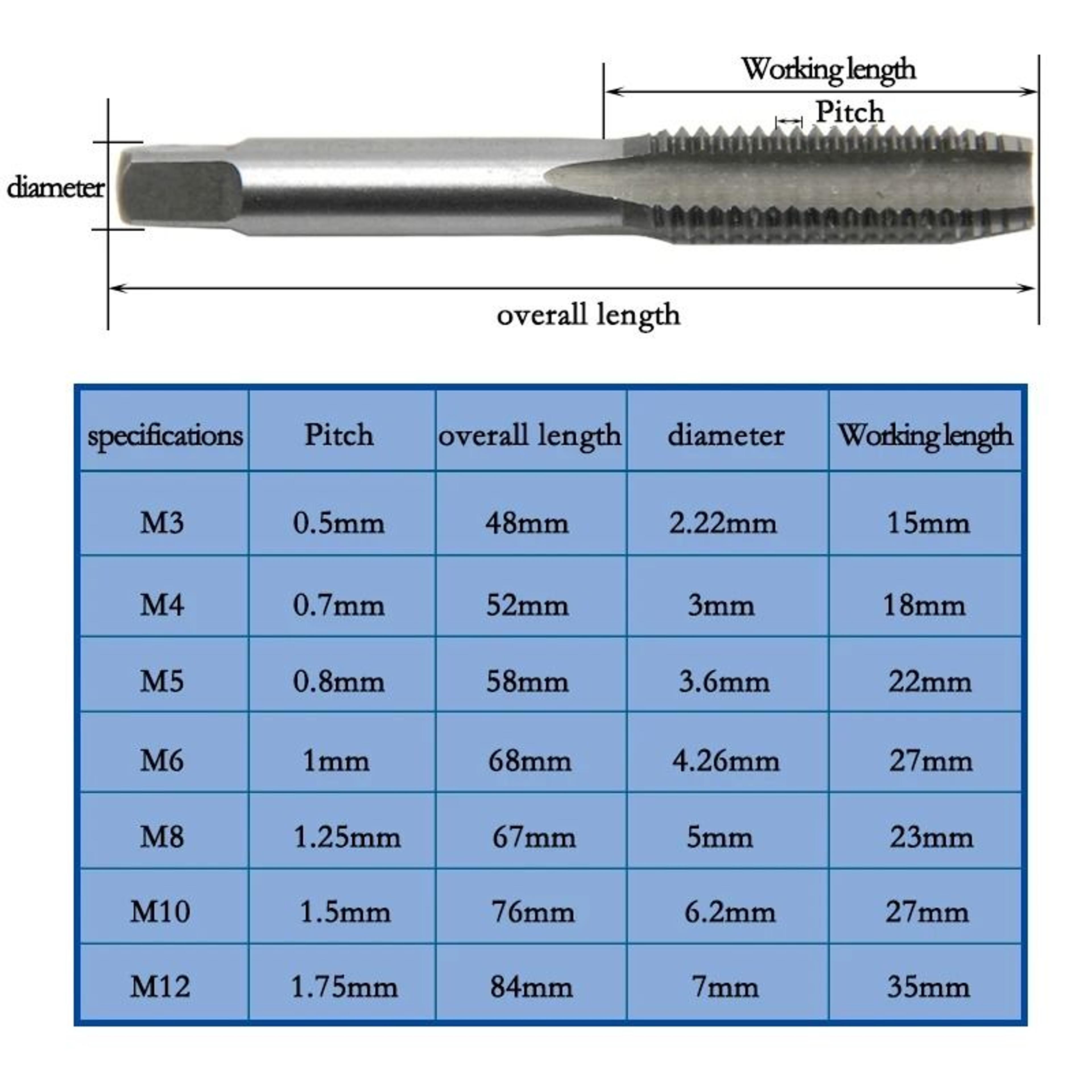 T Type Hand Tap Wrench Thread Tapping Tool Set M6 To M8 6