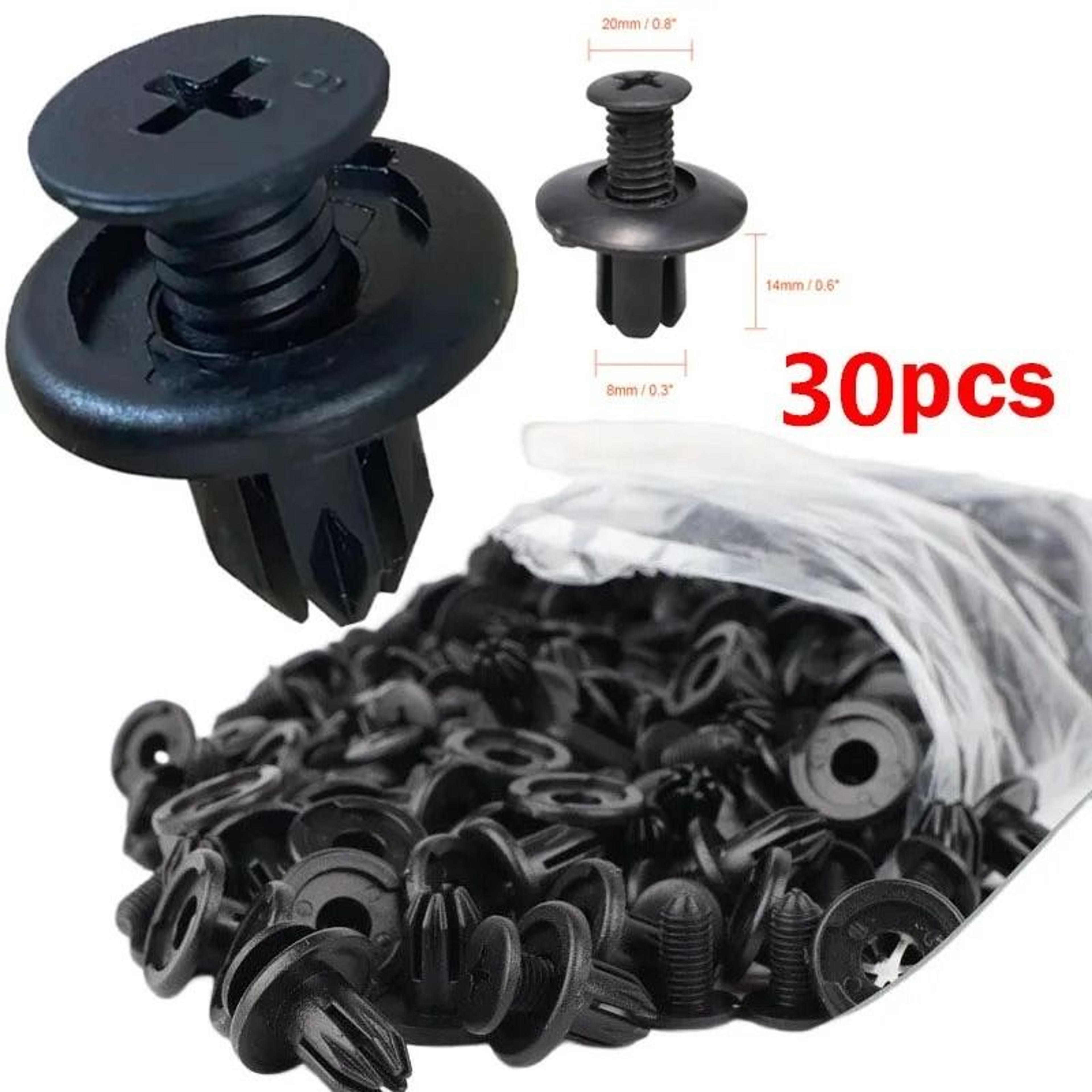 8mm Plastic Car Rivet Clips Bumper Fender Fasteners Set 3