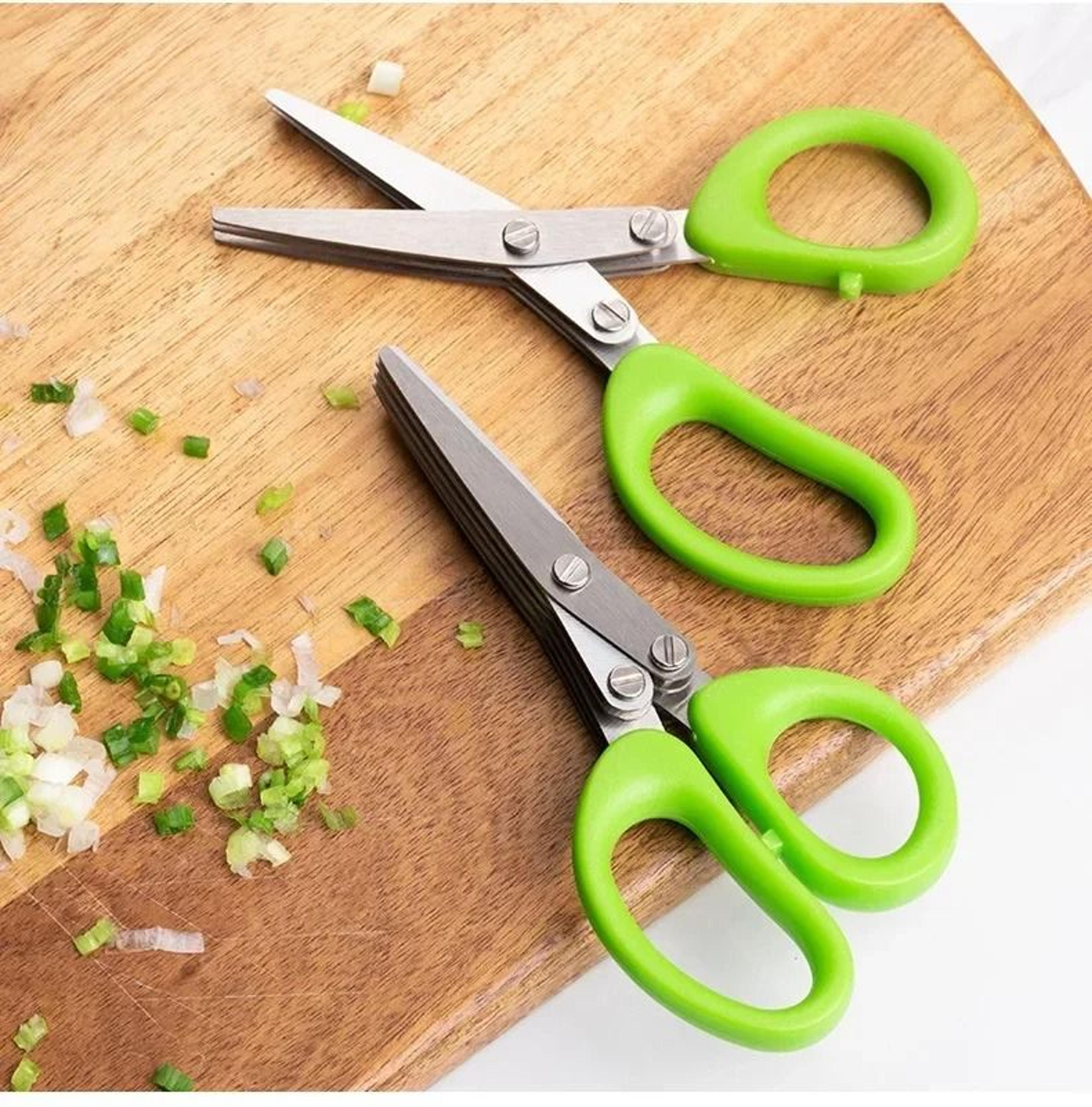 Multi Layer Stainless Steel Kitchen Scissors Herb And Vegetable Cutter 6