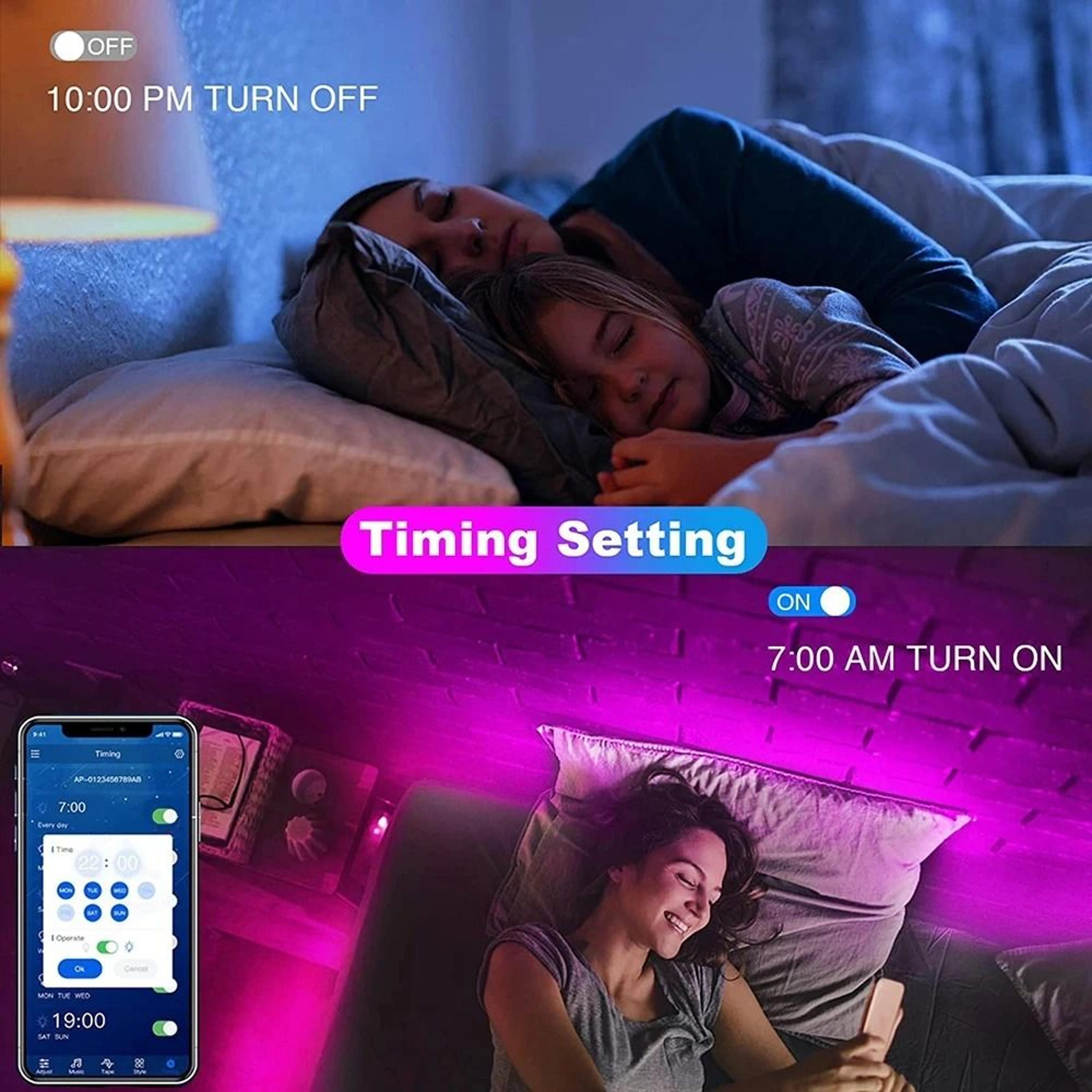Bluetooth LED Strip Lights Smart RGB SMD 5050 Light Tape 8