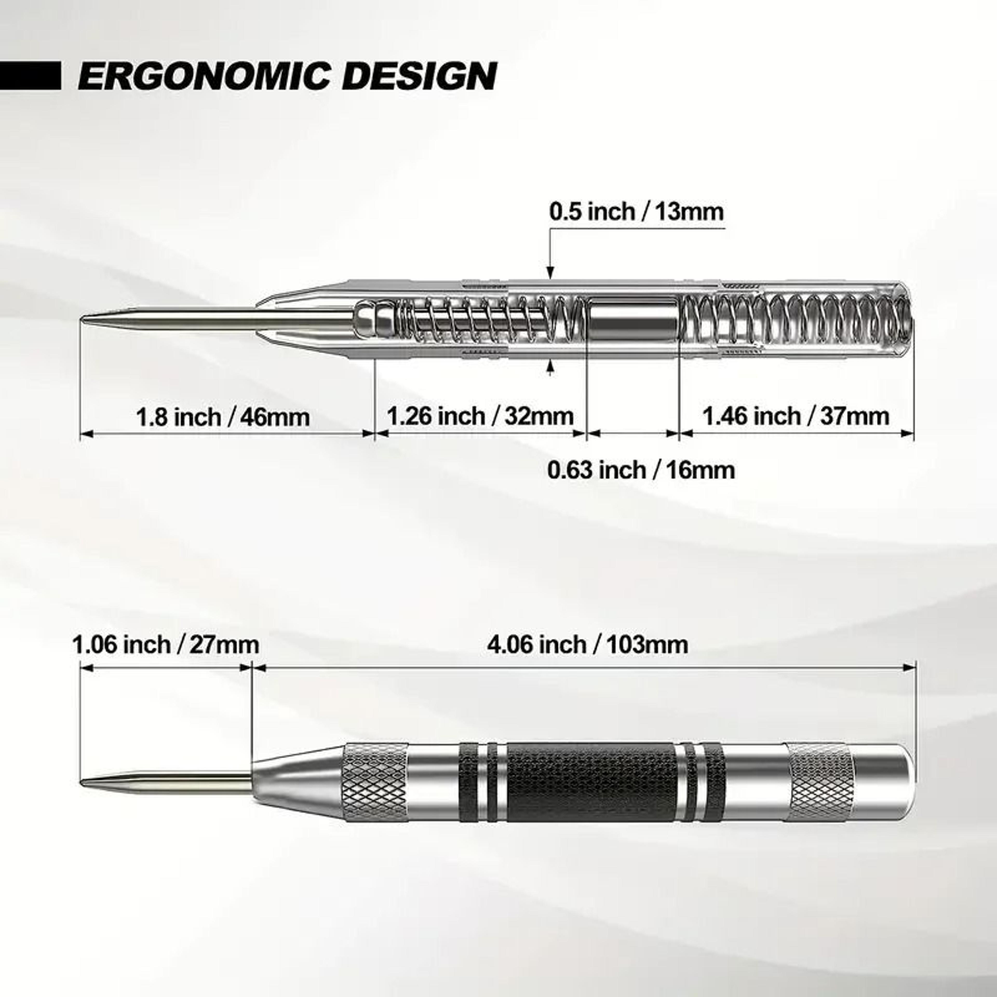 Automatic Center Punch Spring Loaded Hole Marker Tool 5