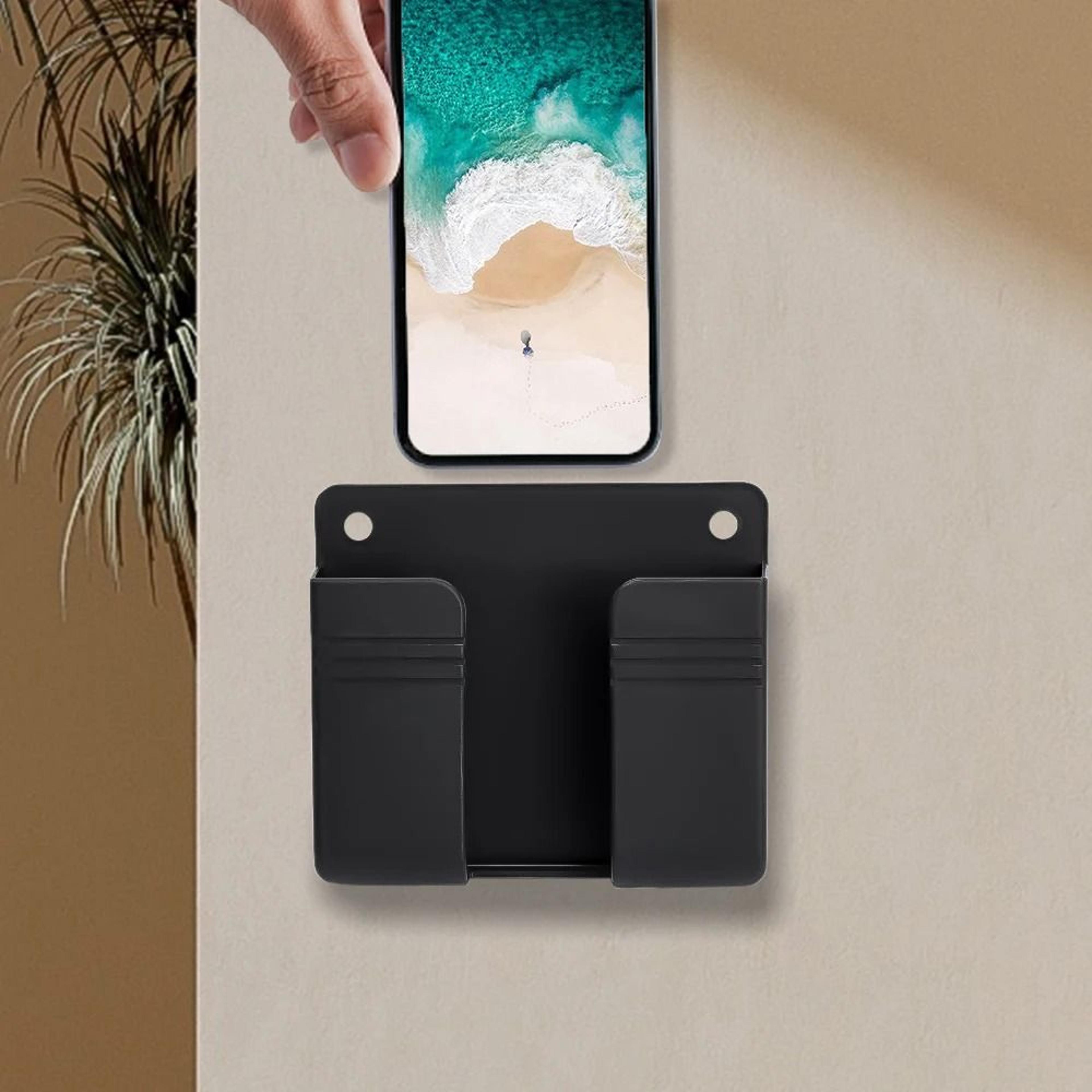 Wall Mounted Storage Box Organizer Punch Free Remote Control And Phone Charging Holder 11