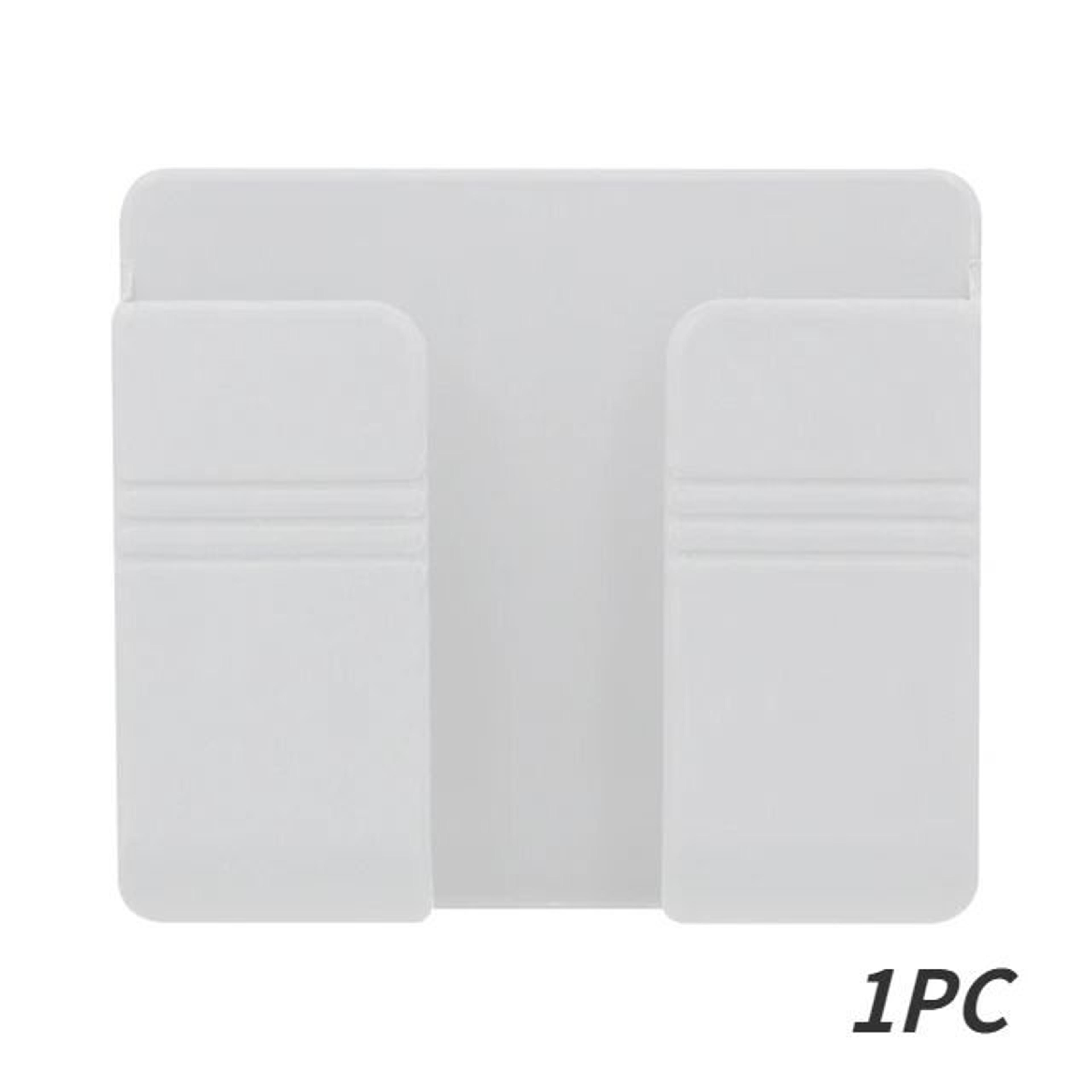 Wall Mounted Storage Box Organizer Punch Free Remote Control And Phone Charging Holder 1