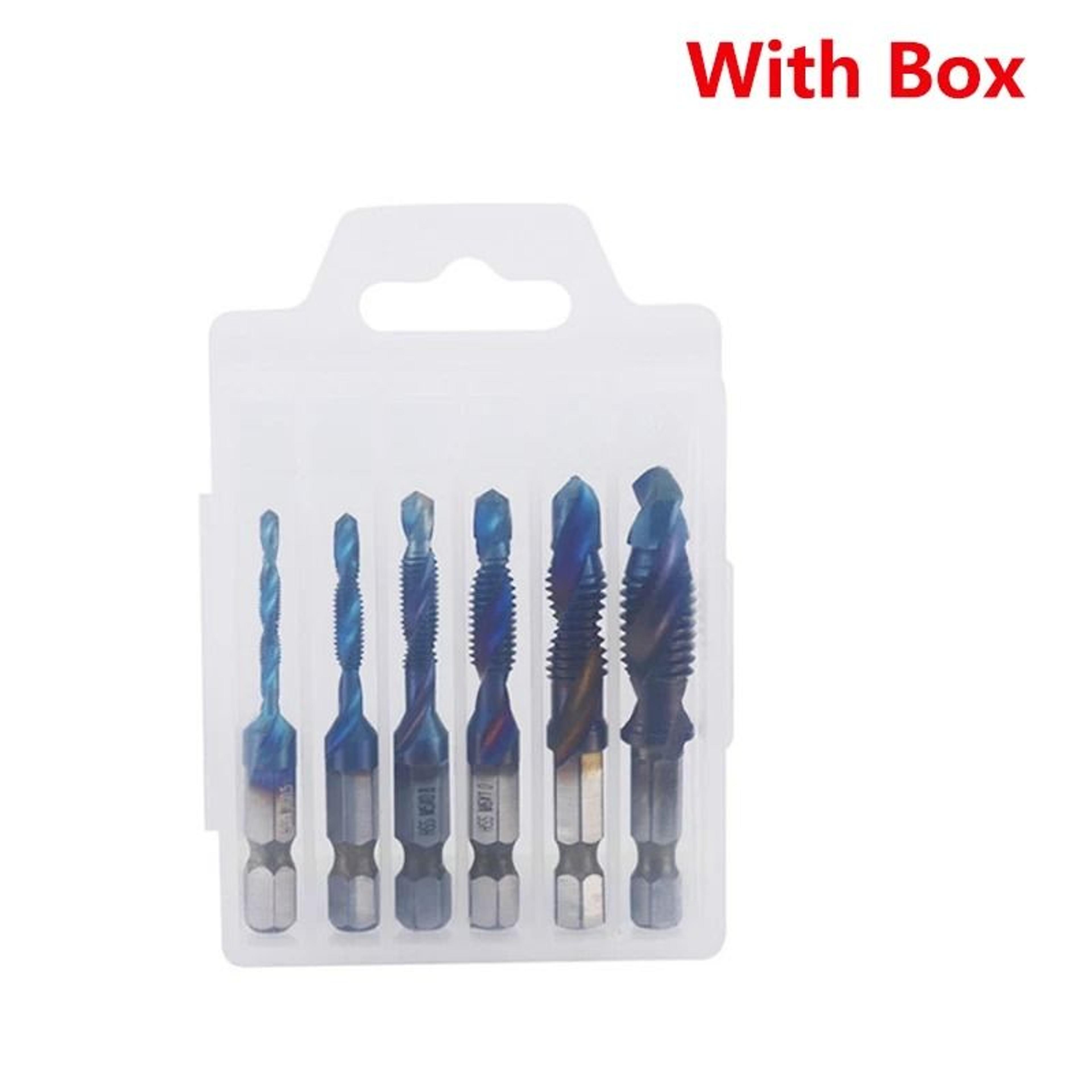 Titanium Coated Metric Tap Drill Bit Set Hex Shank Thread Tapping Tool 17