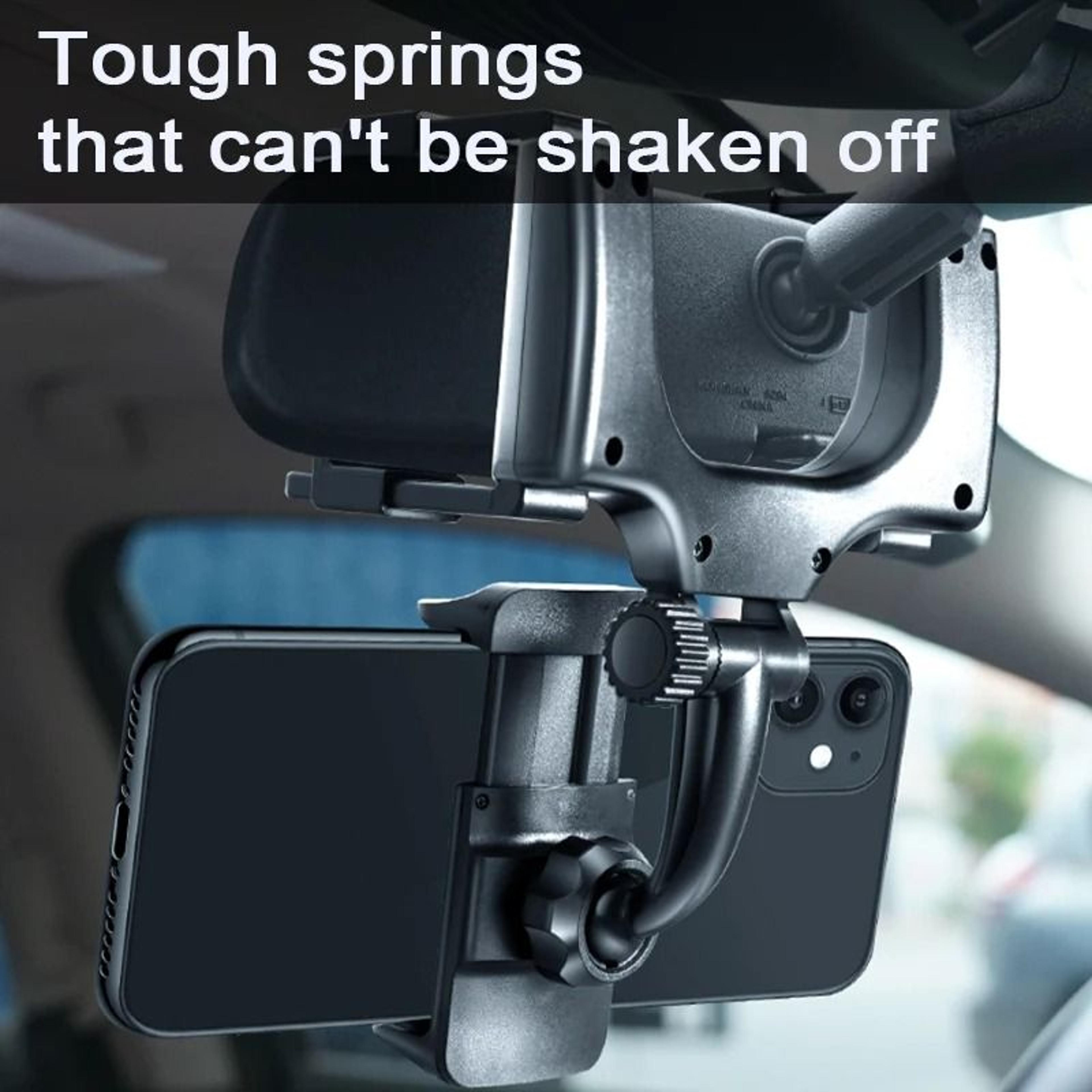 SEAMETAL Rearview Mirror Phone Holder Adjustable Car Phone Mount For Hands Free Driving 4