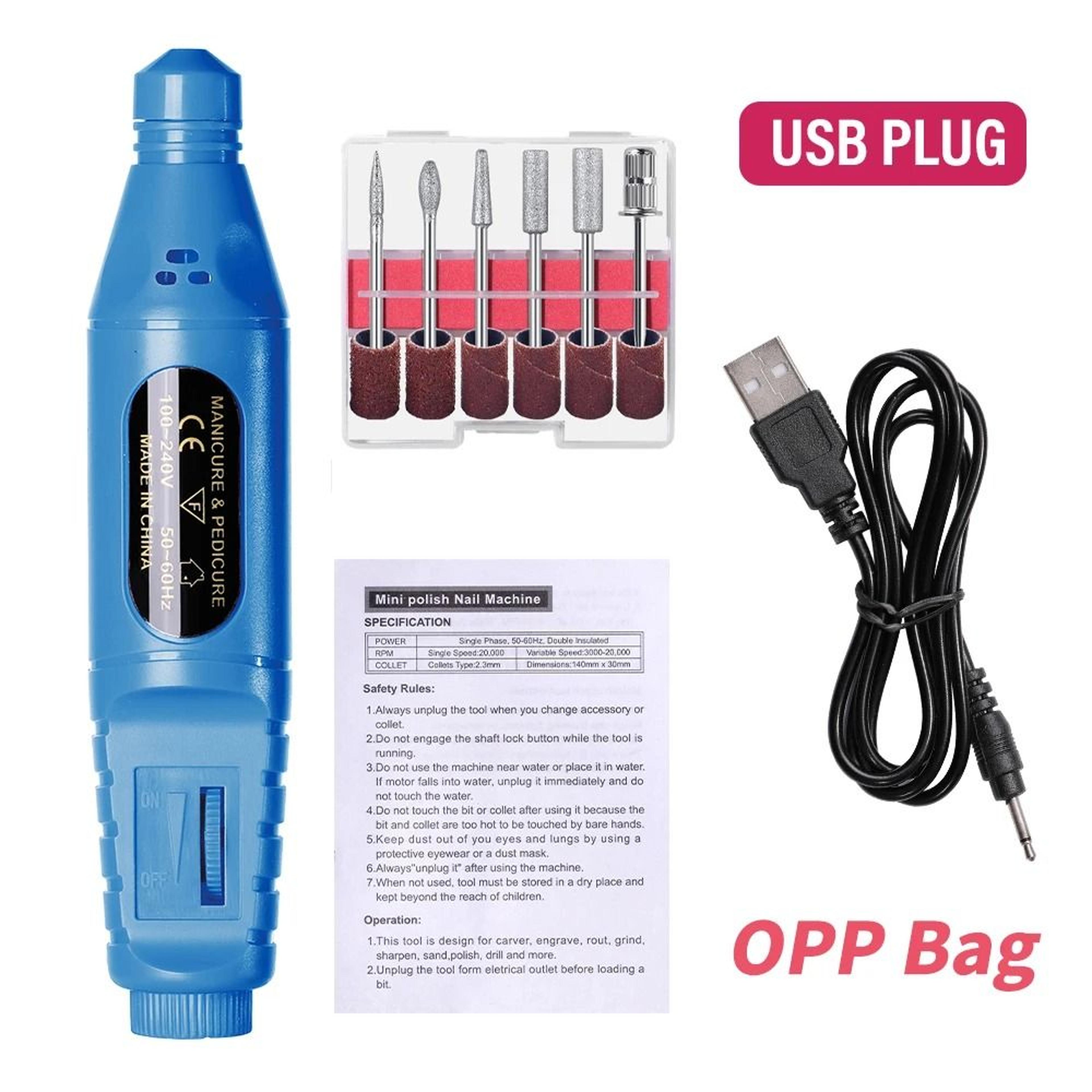 LINMANDA 6 In 1 Electric Nail Drill Portable Manicure Nail File Kit 6