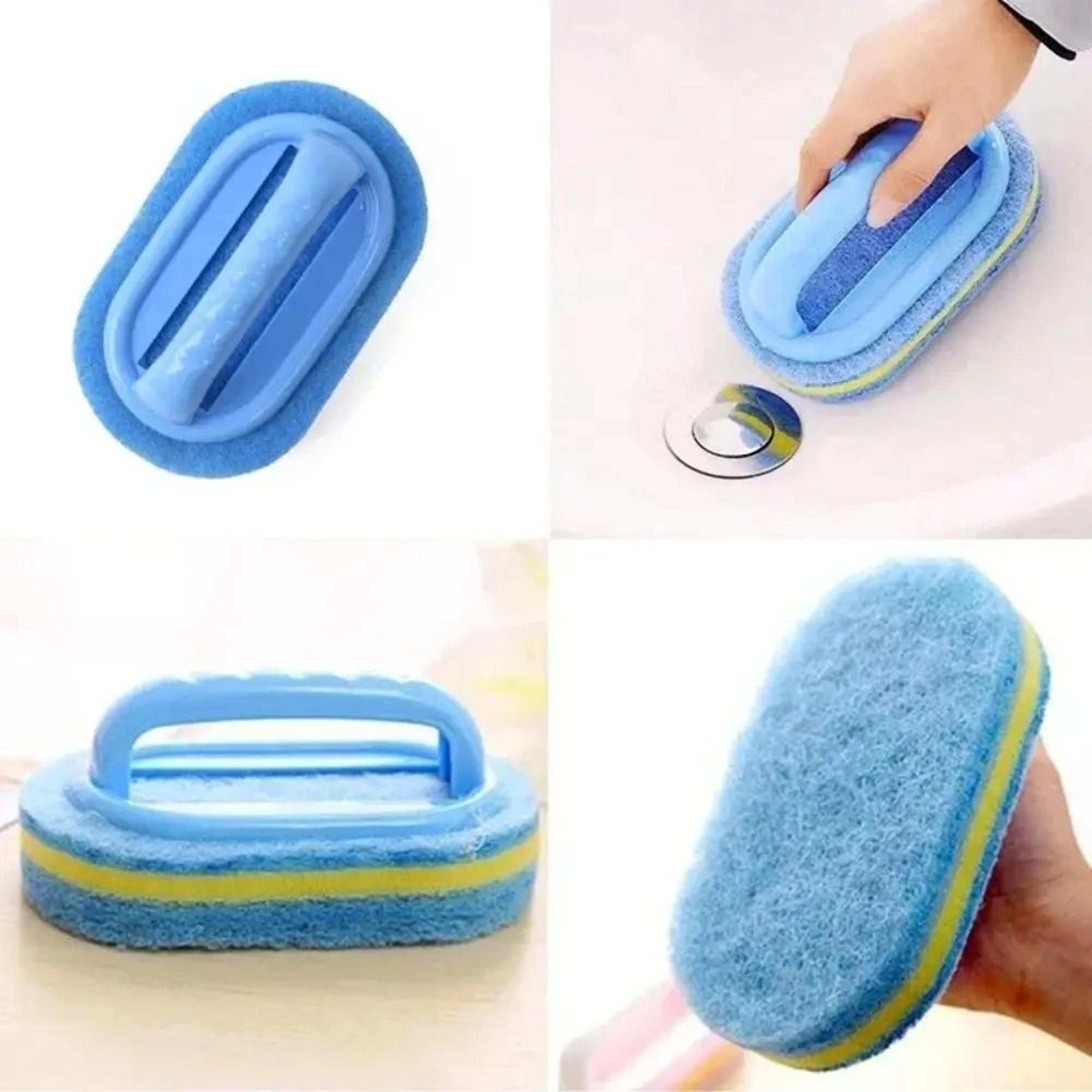 Thickened Cleaning Brush With Handle Kitchen And Bathroom Sponge Scrubber 3