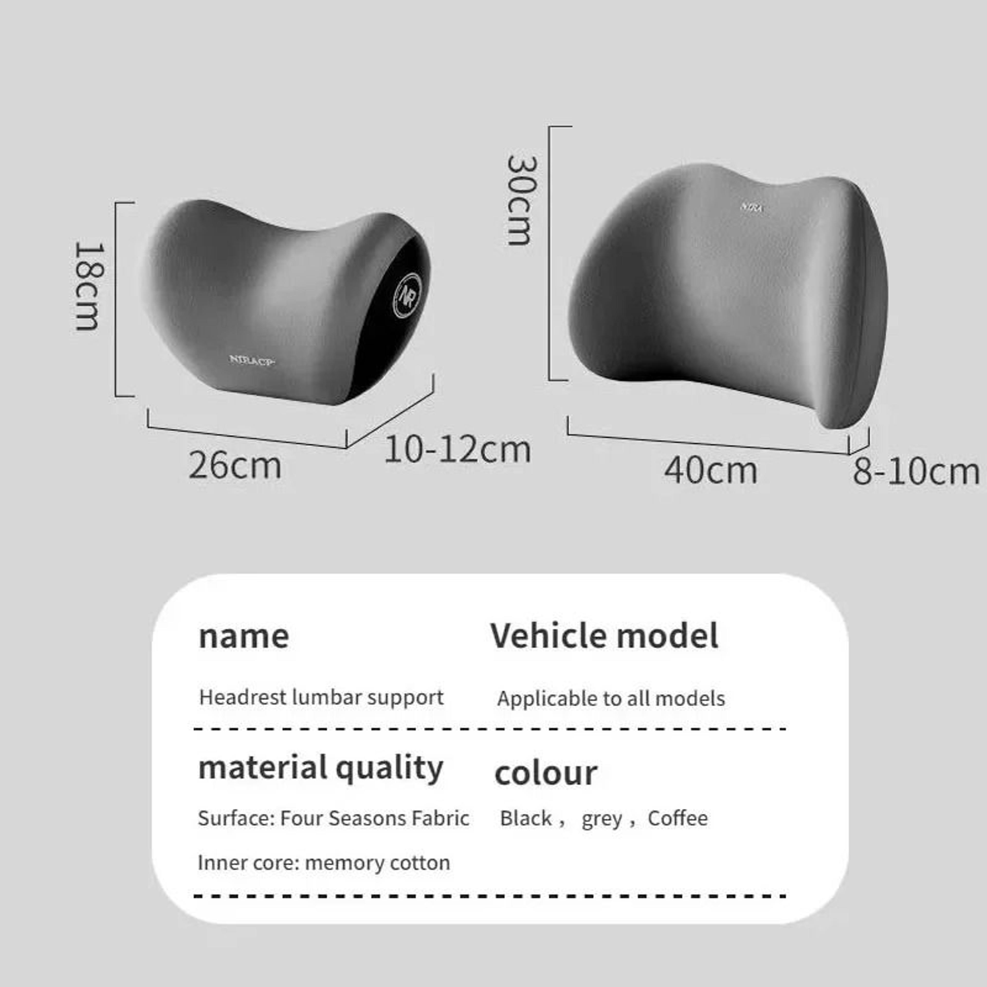 Car Memory Foam Neck Pillow And Lumbar Support Cushion For Comfortable Driving 10
