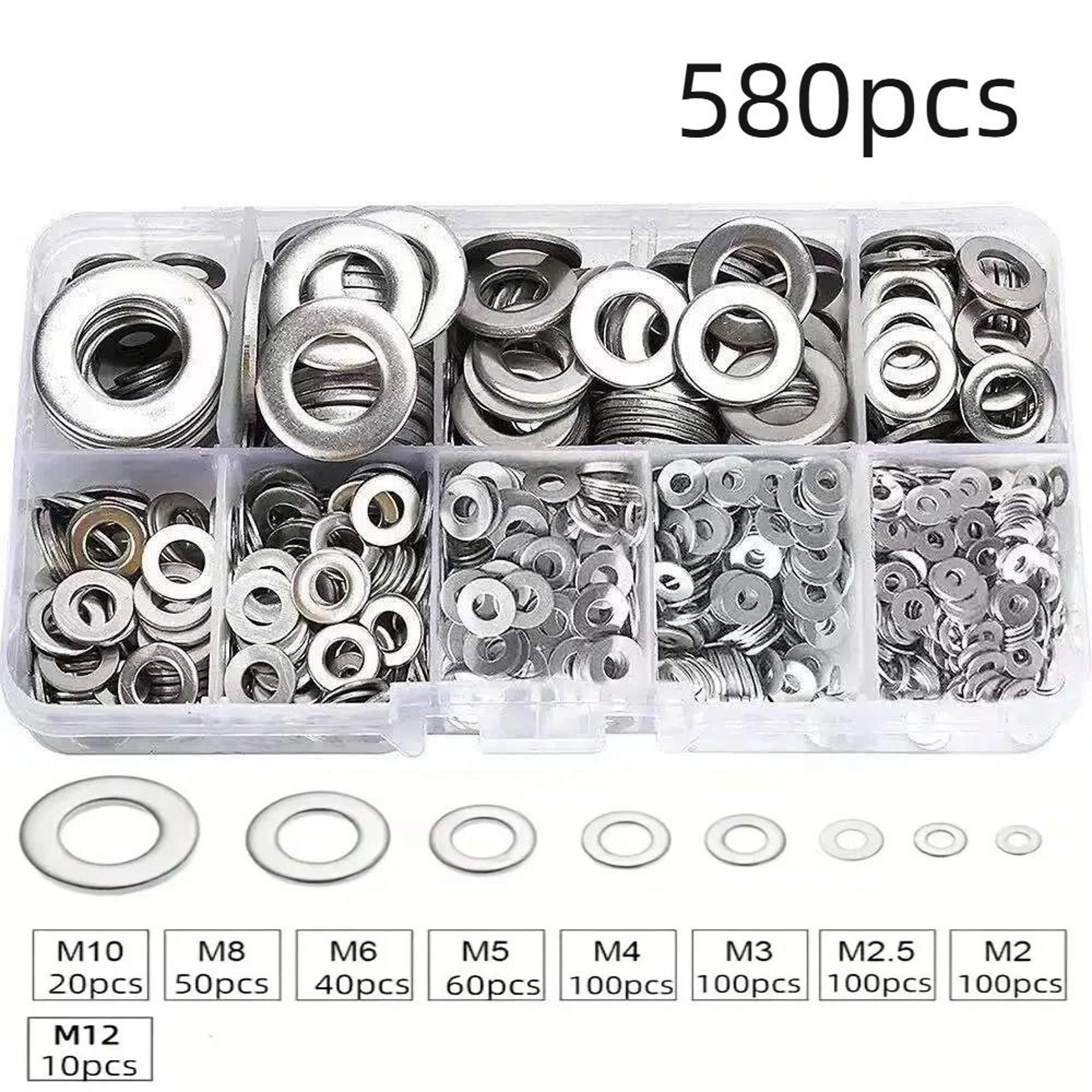 304 Stainless Steel Flat Washers Set Durable Hardware Assortment 2