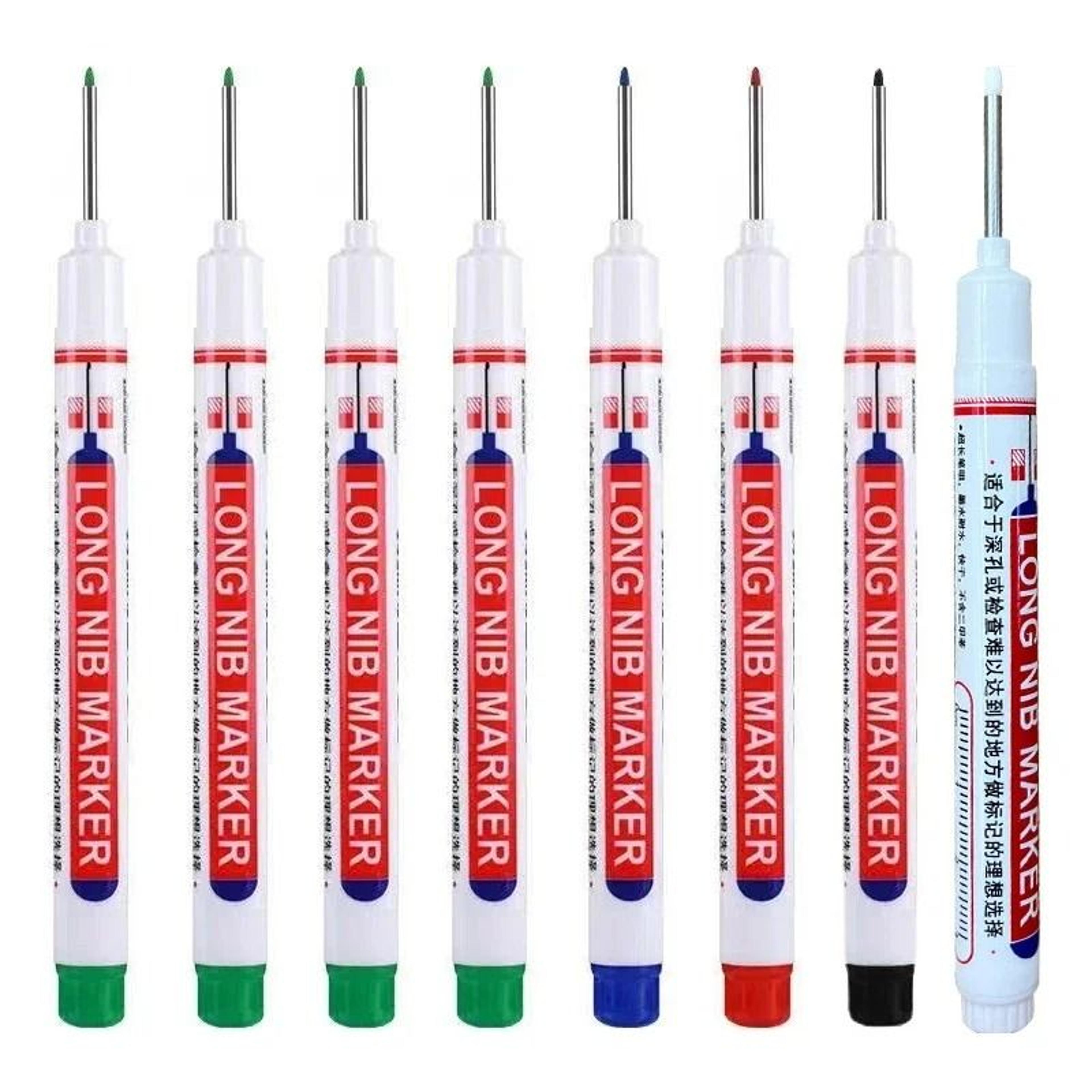 Deep Hole Marker Set Long Nib Permanent Markers For Metal Wood And DIY 7