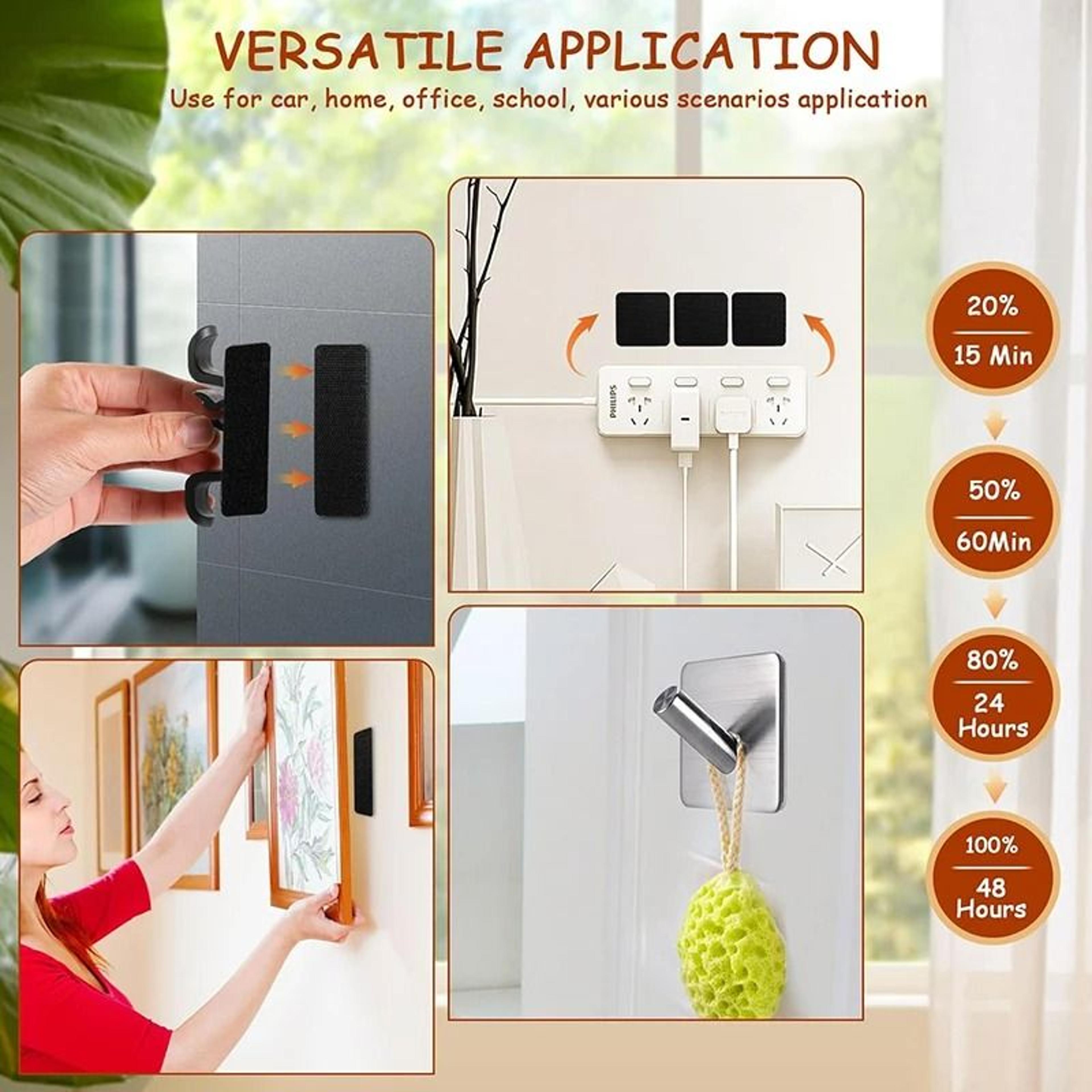 Self Adhesive Hook And Loop Fastener Tape Strong Nylon Mounting Pads 3